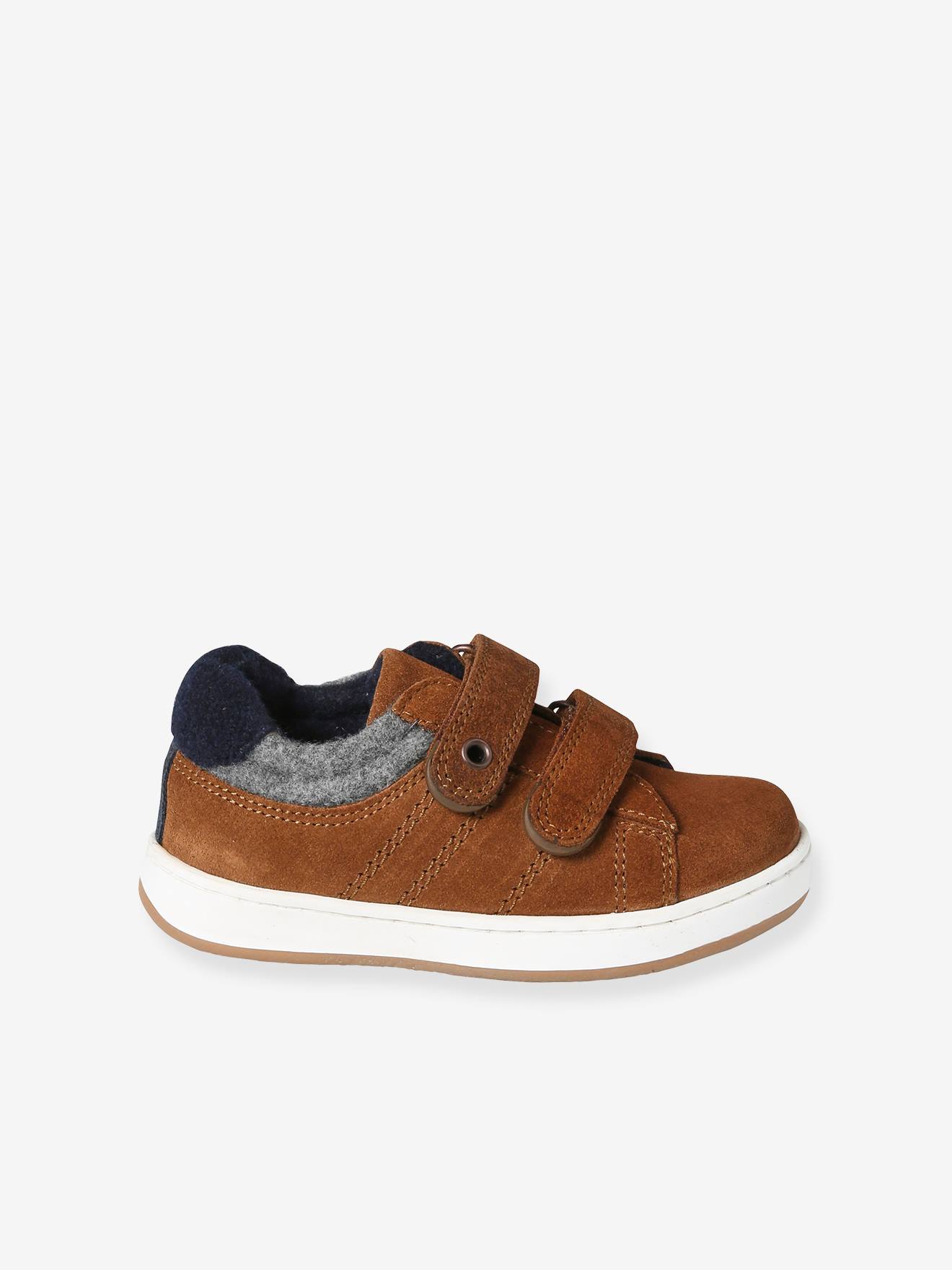 Baskets scratchées cuir enfant collection maternelle marron