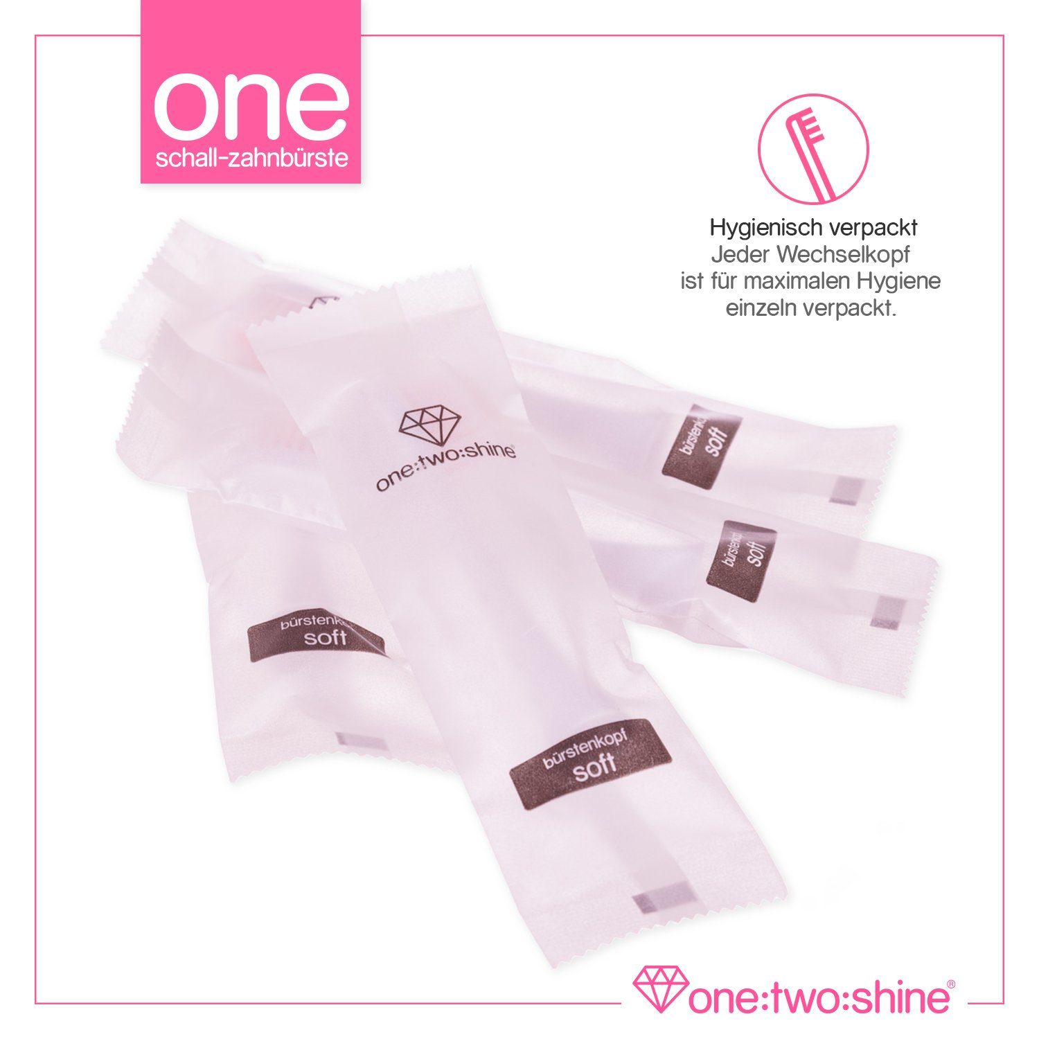 one:two:shine Aufsteckbürsten Bürstenkopf 10er