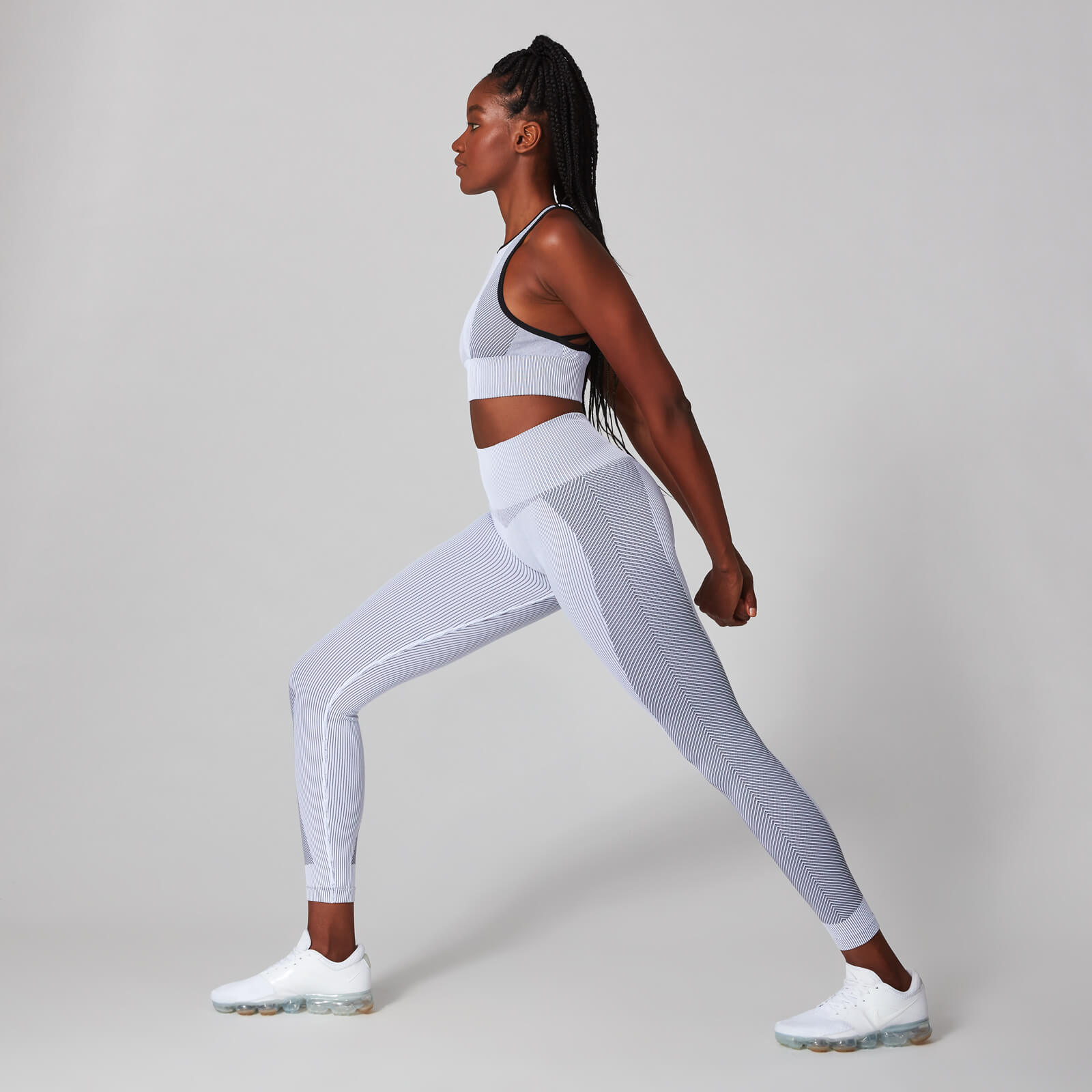 Legging côtelé sans coutures MP Contrast pour femmes – Blanc/Noir
