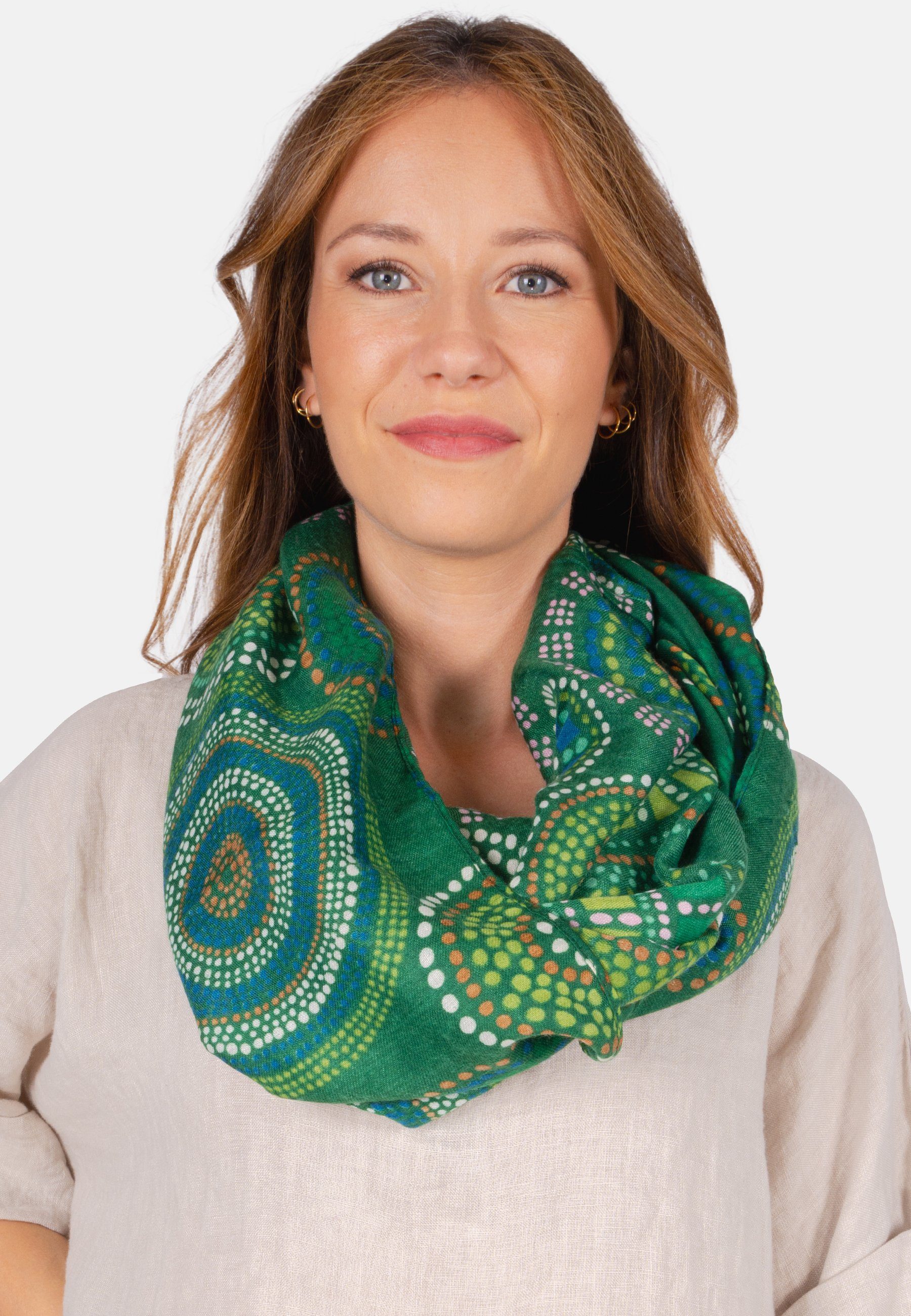 Seasons of April Loop Loop Diane, Weicher & kuscheliger Loop Schal mit kreisförmigen Muster