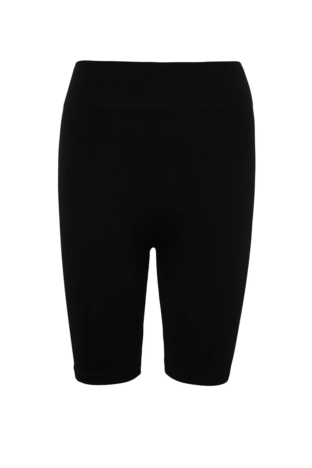 Trendyol Collection  Schwarze nahtlose/nahtlose gerippte Biker-/Radfahrer-/kurze gestrickte Sport-Leggings TWOSS21TA0013