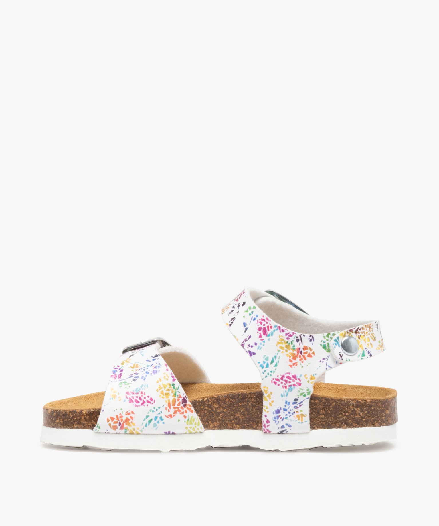 Sandales fille à brides imprimées et semelle liège multicolore | GEMO