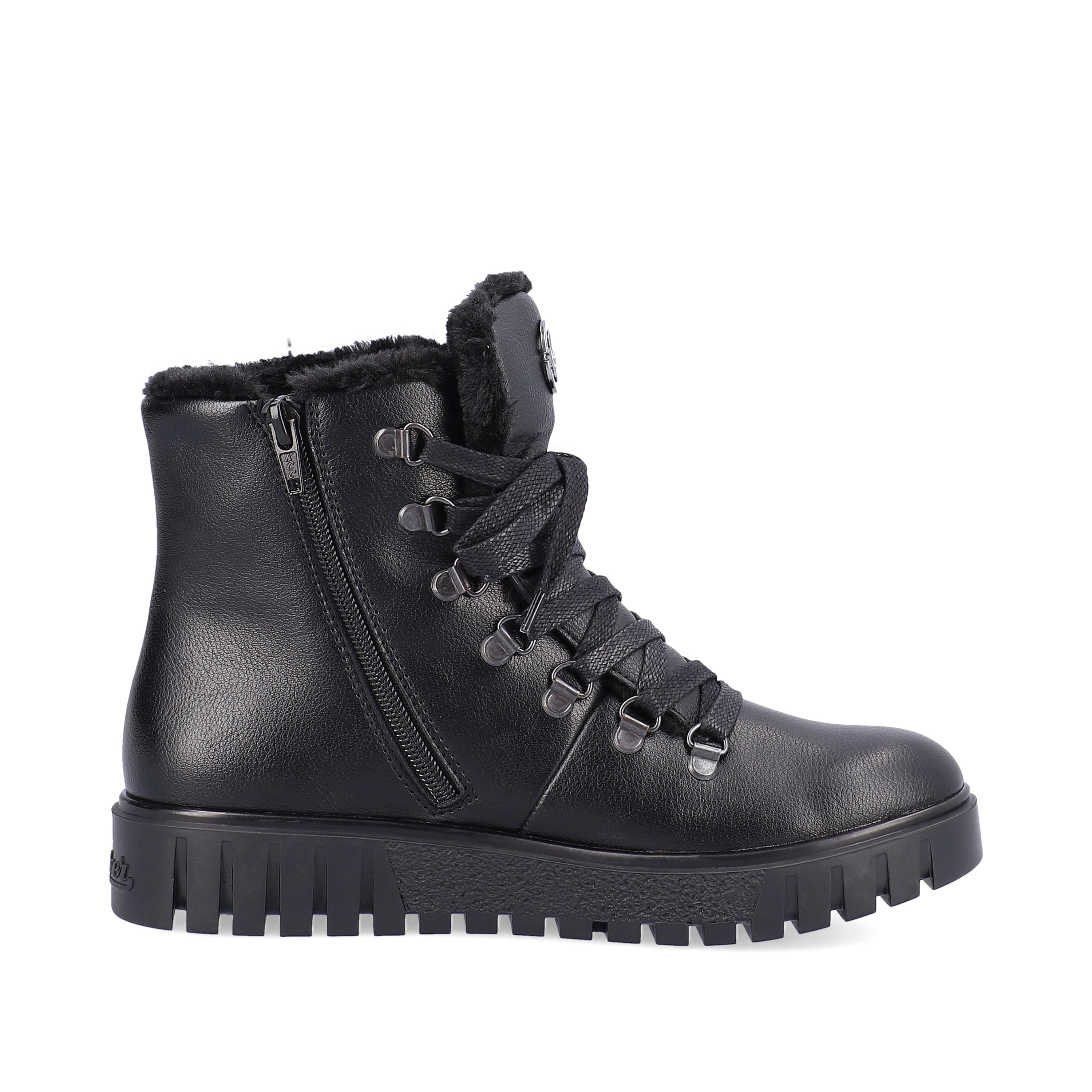 Rieker Damen Schnürstiefel tiefschwarz