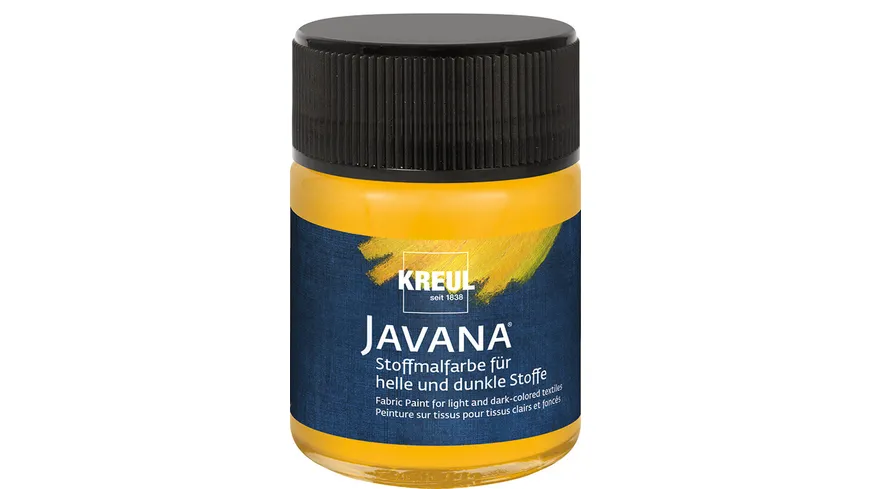 KREUL Javana Stoffmalfarbe für helle und dunkle Stoffe Goldgelb 50 ml 50 ml Goldgelb