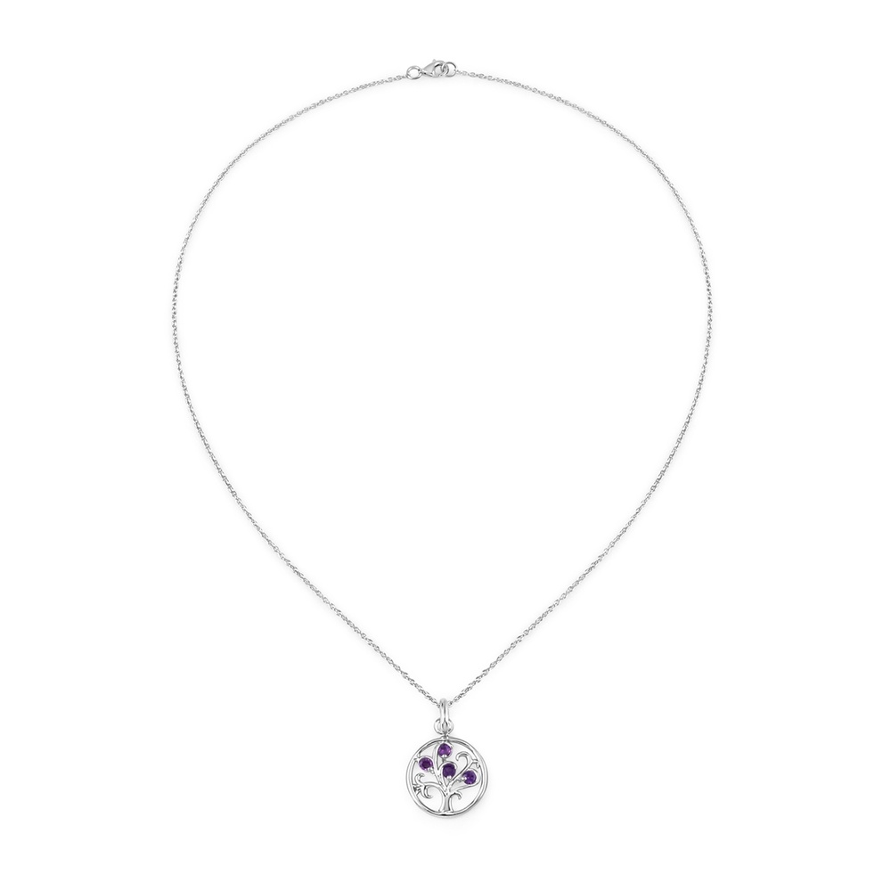 Rafaela Donata Chaîne Tree of Life Argent sterling Améthyste en Argent Bijoux