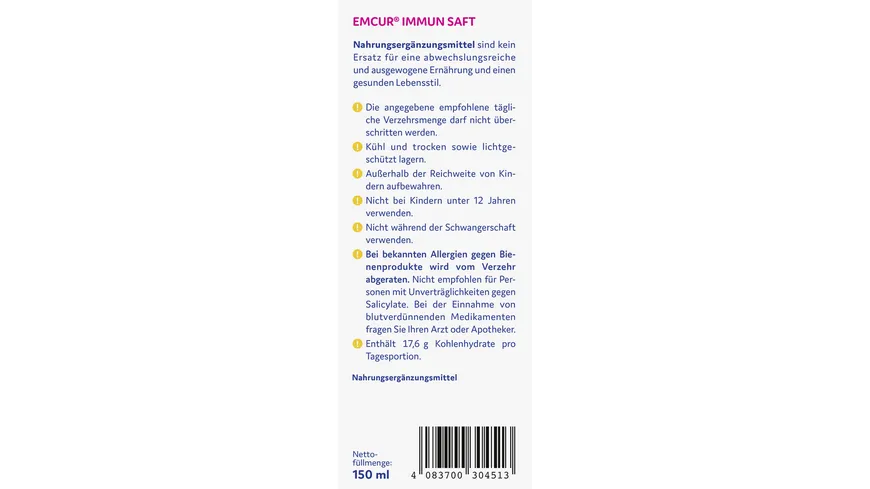 Emcur Immun Saft für Erwachsene 150 ml
