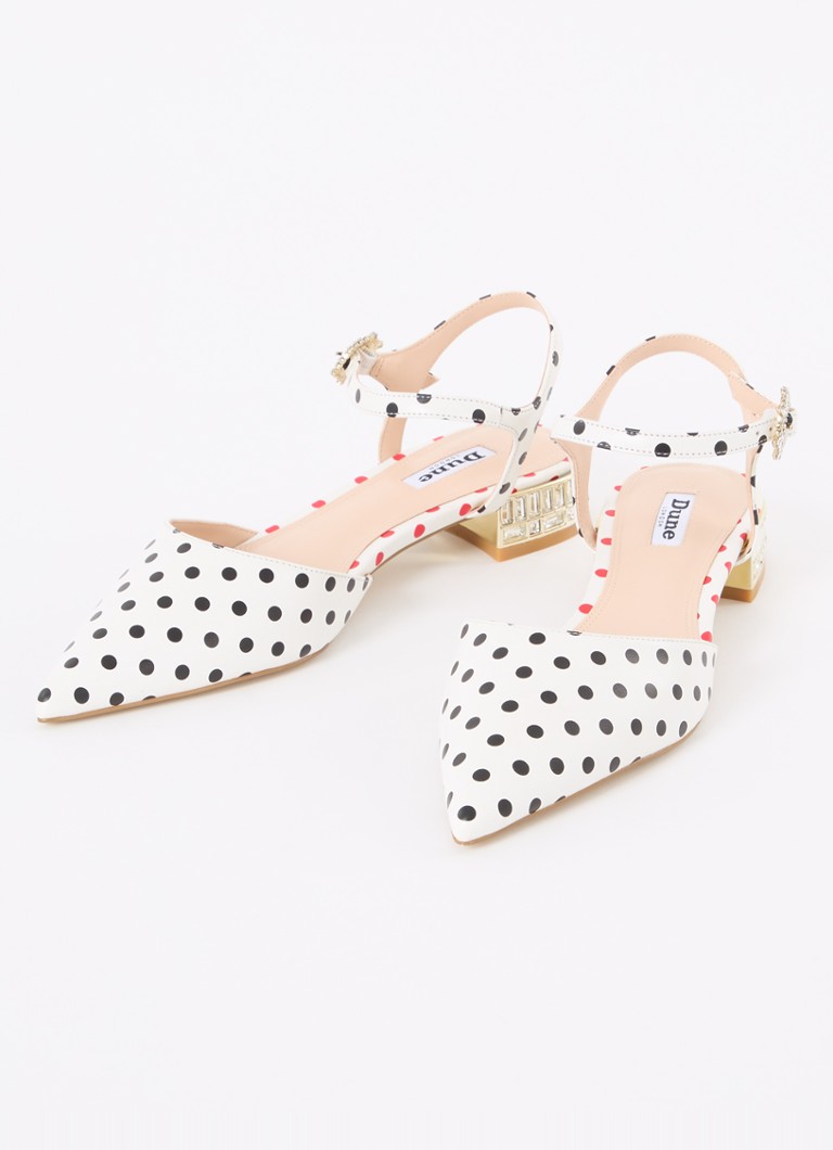Zapatos de tacón Dune London Hodge con lunares y pedrería.