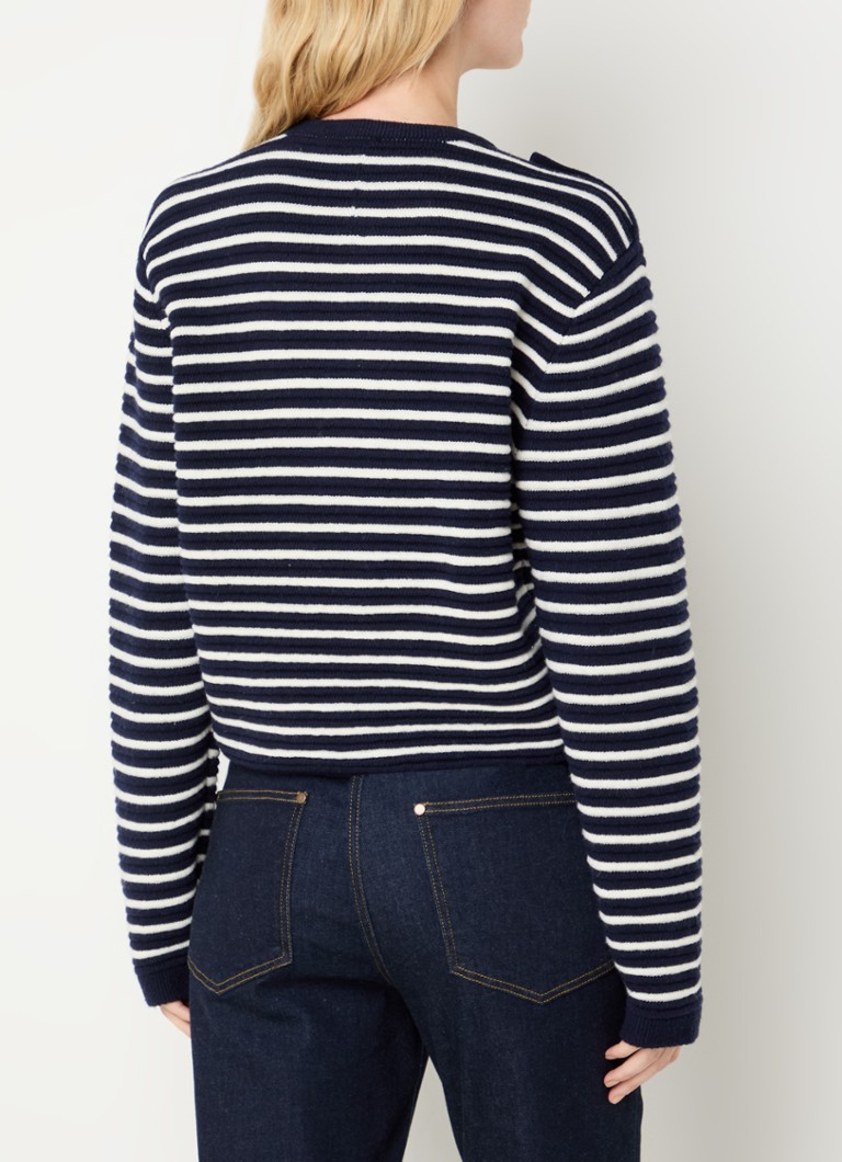 Josephine & Co  Avery fijngebreid vest in merino wolblend met streepprint