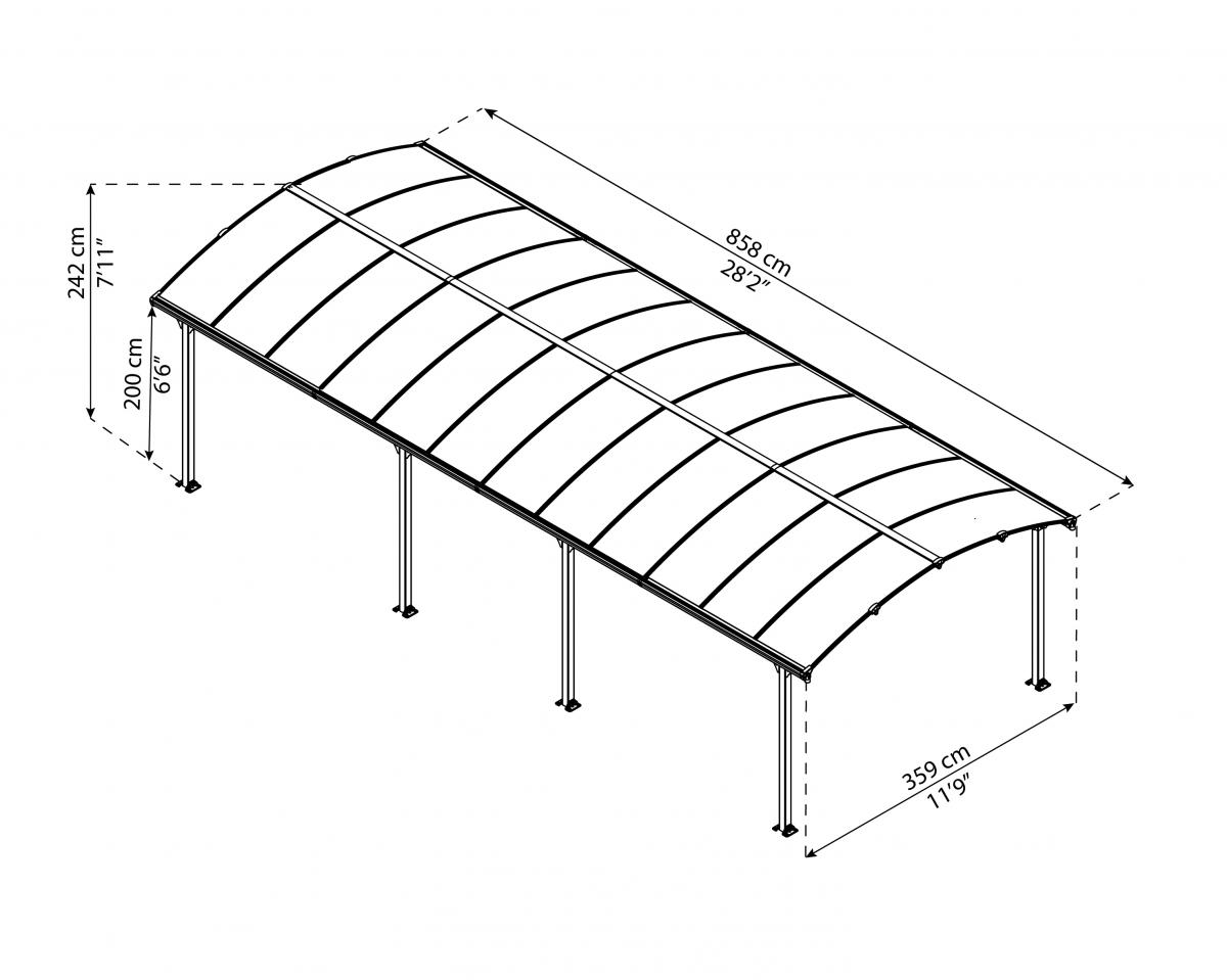 Canopia by Palram Carport Arcadia 8500