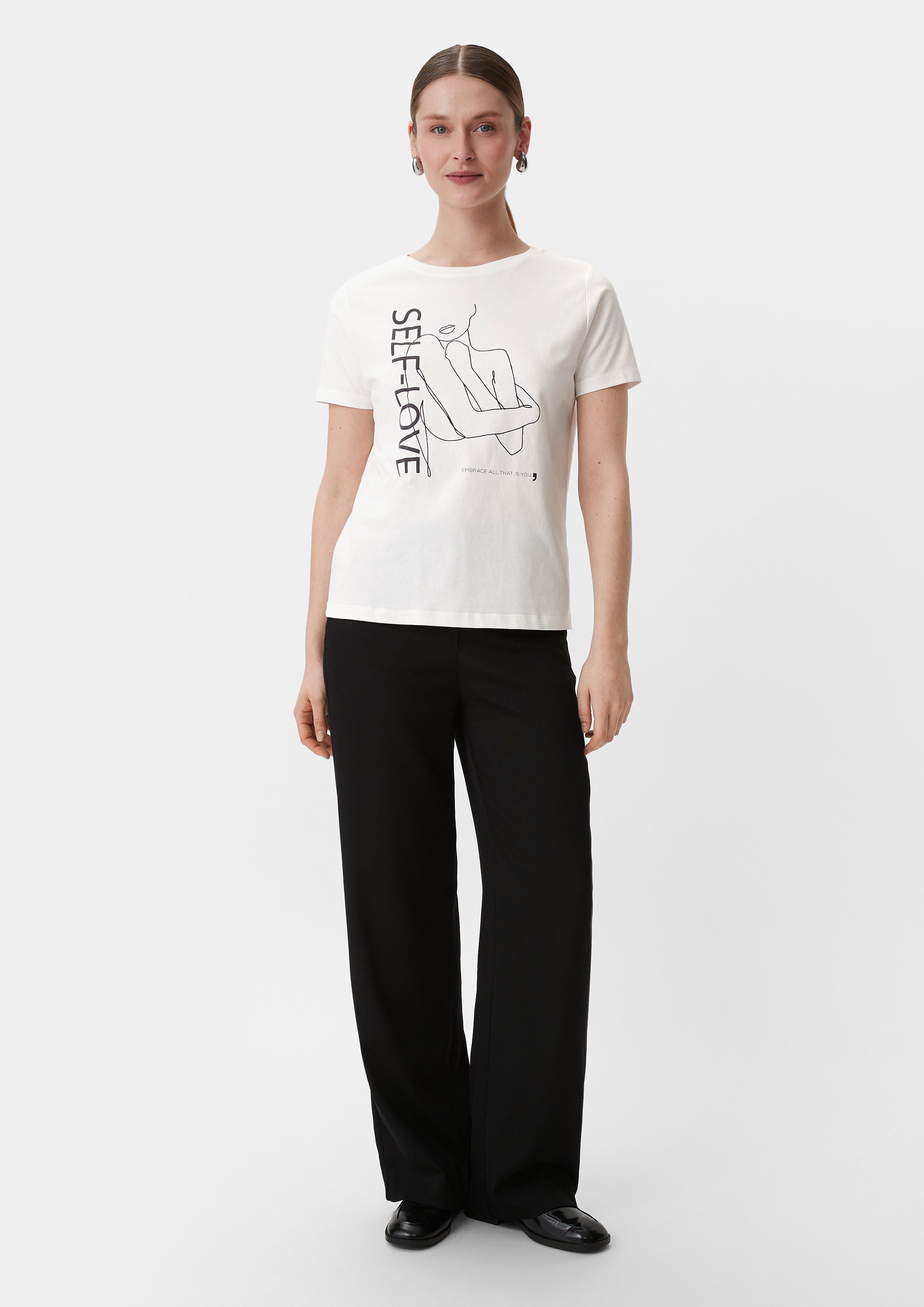T-Shirt mit Frontprint - weiß