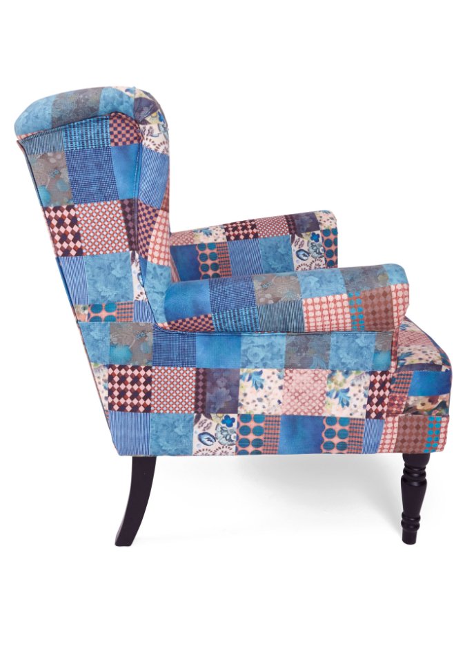 Ohren Sessel mit Patchwork Druck
