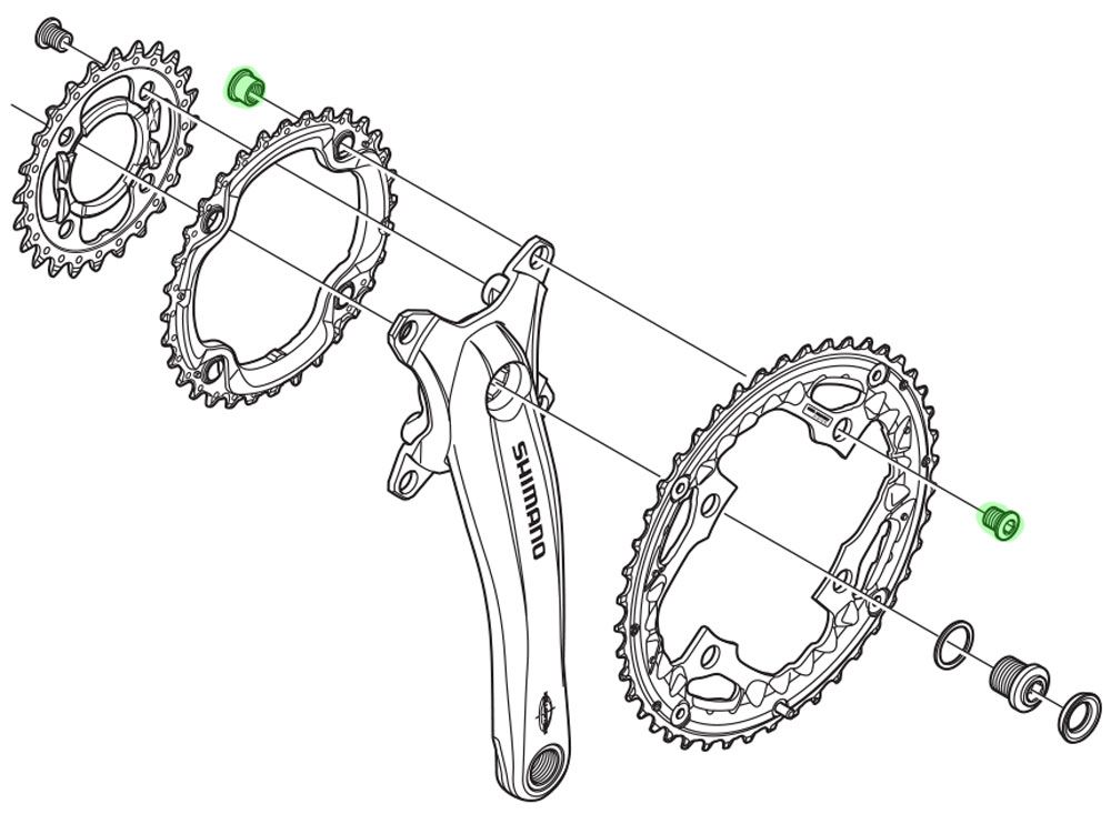 Shimano Kettenblattschrauben für FC-T521/T611 (4 Stück) kaufen | Bike-Discount