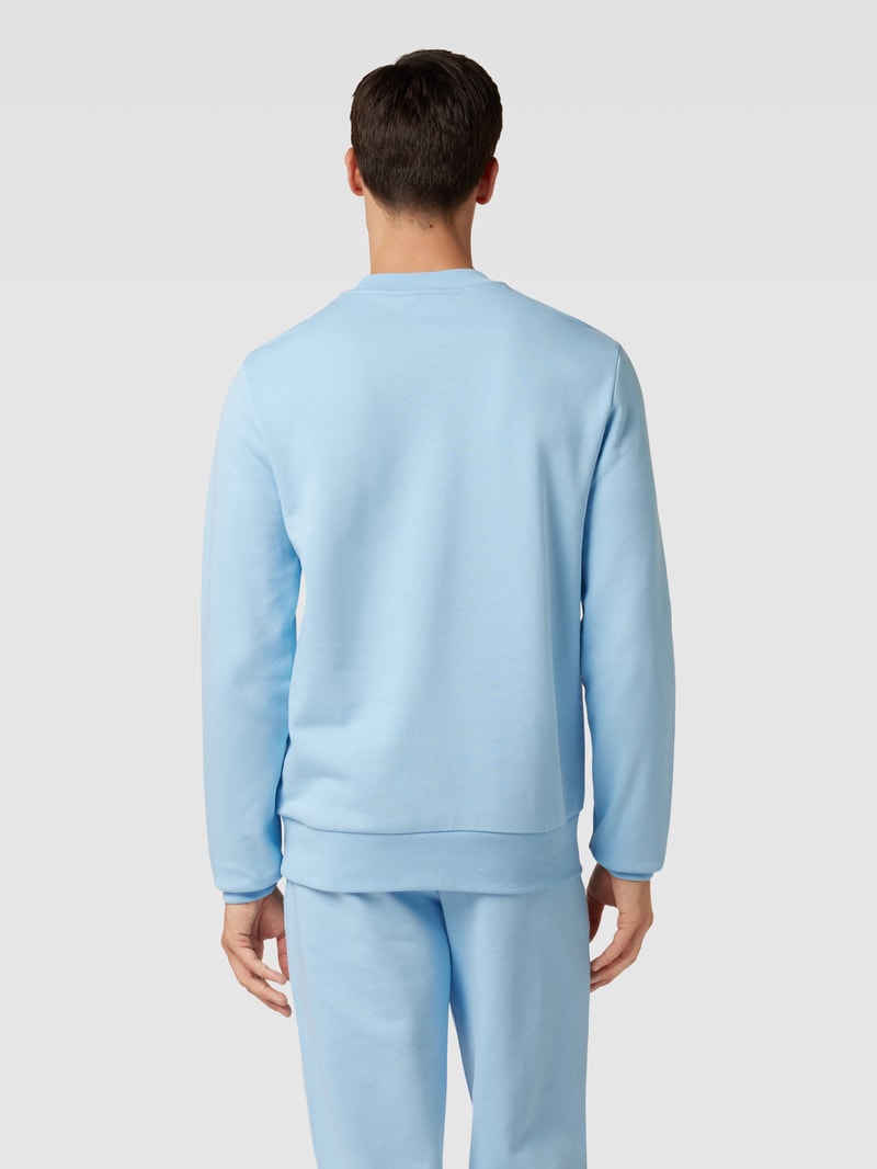 Sweatshirt mit Logo-Stitching in hellblau