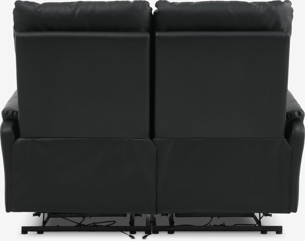ABILDSKOV Sofa ABILDSKOV 2-osobowa elektryczna czarna imitacja skóry