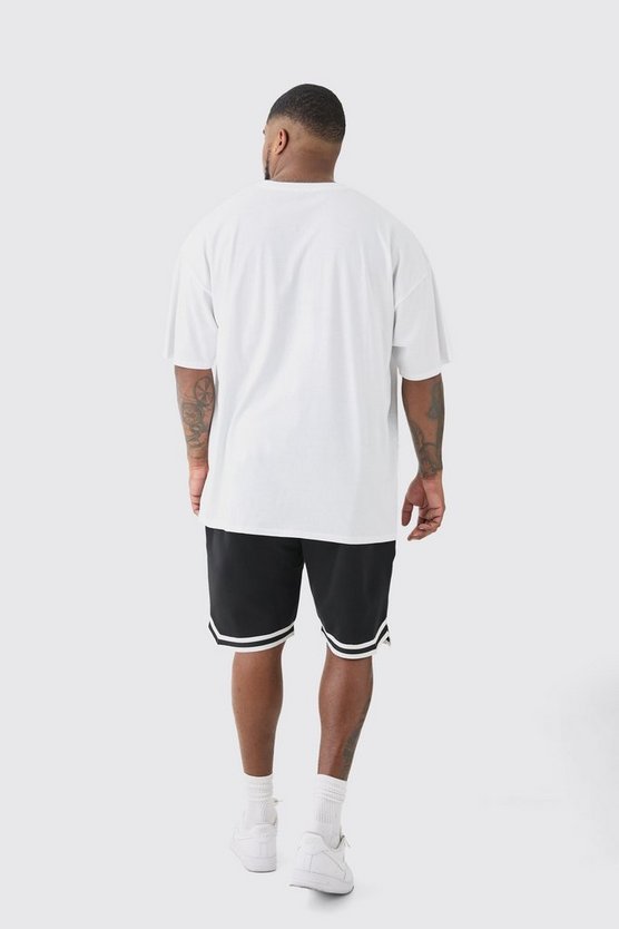 Plus Baseball T-Shirt in Weiß