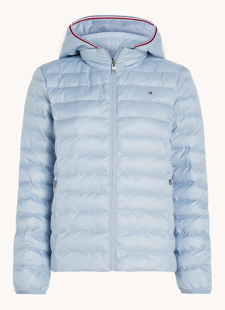 Tommy Hilfiger podstavljena jakna s džepovima na patentni zatvarač i kapuljačom