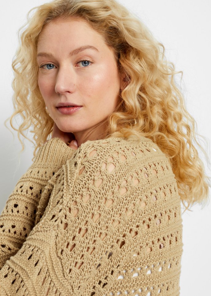 Cardigan mit Lochmuster