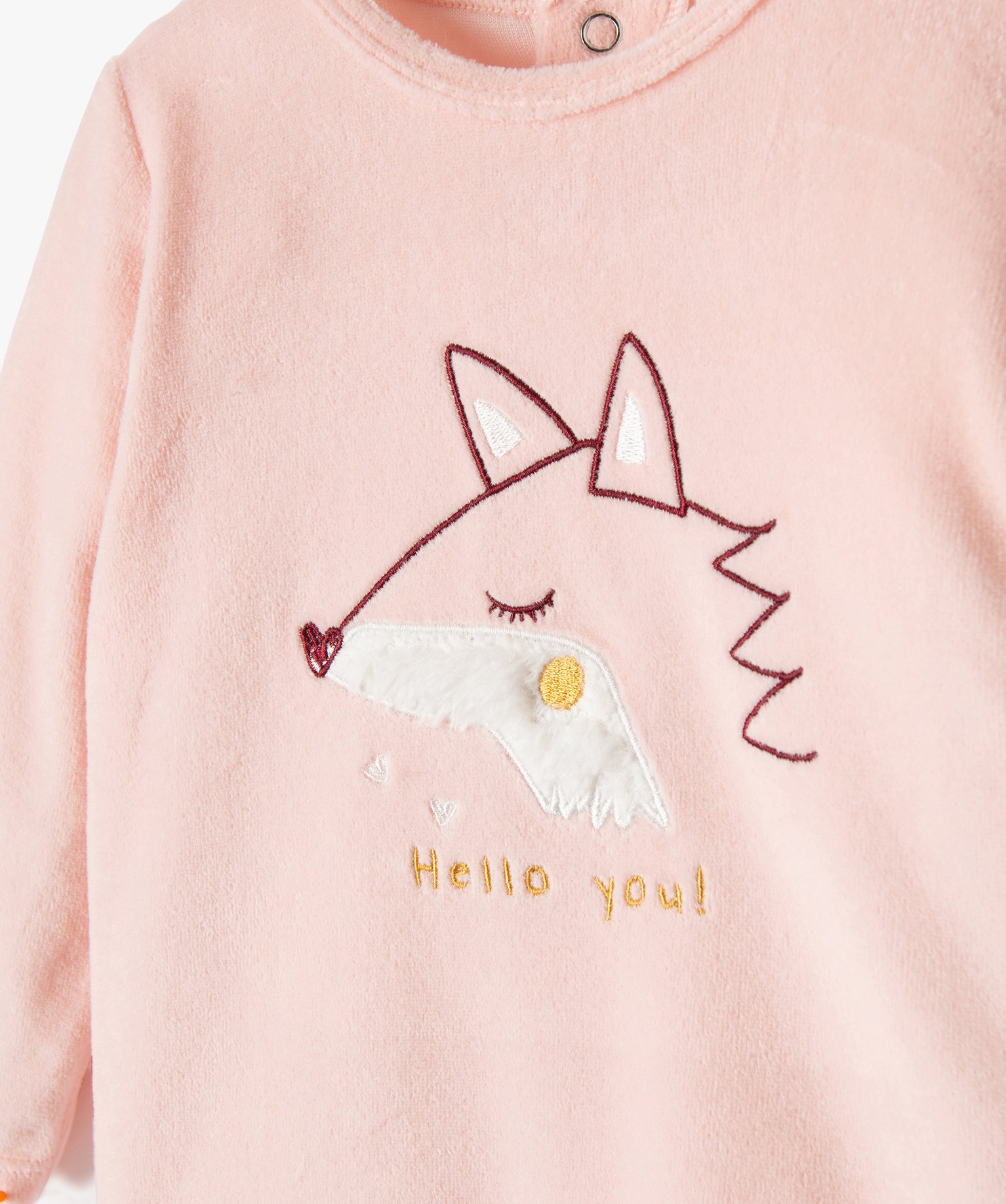 Pyjama en velours 2 pièces dépareillées bébé rose | GEMO