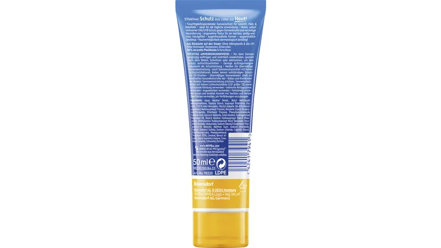 NIVEA SUN Gesichts-Sonnencreme LF30 50 ml