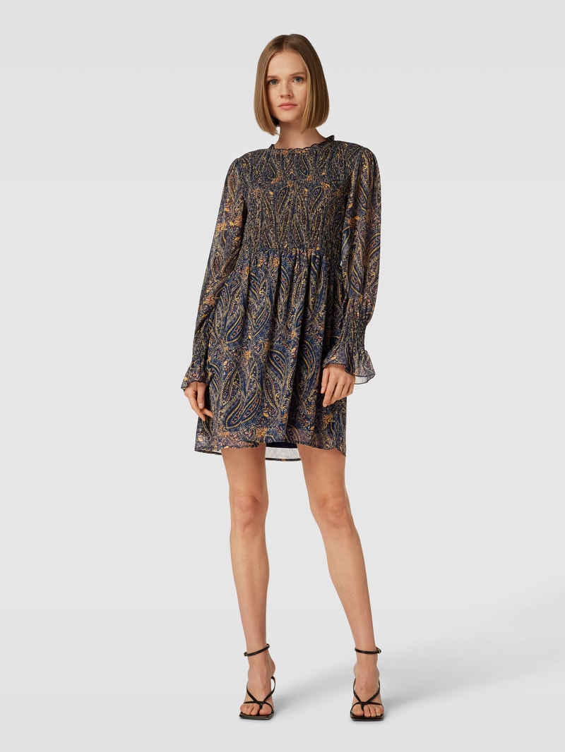 Minikleid mit Allover-Muster in marineblau