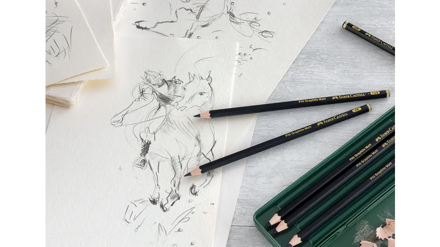 FABER-CASTELL Bleistift Pitt Graphite Matt 6er Etui