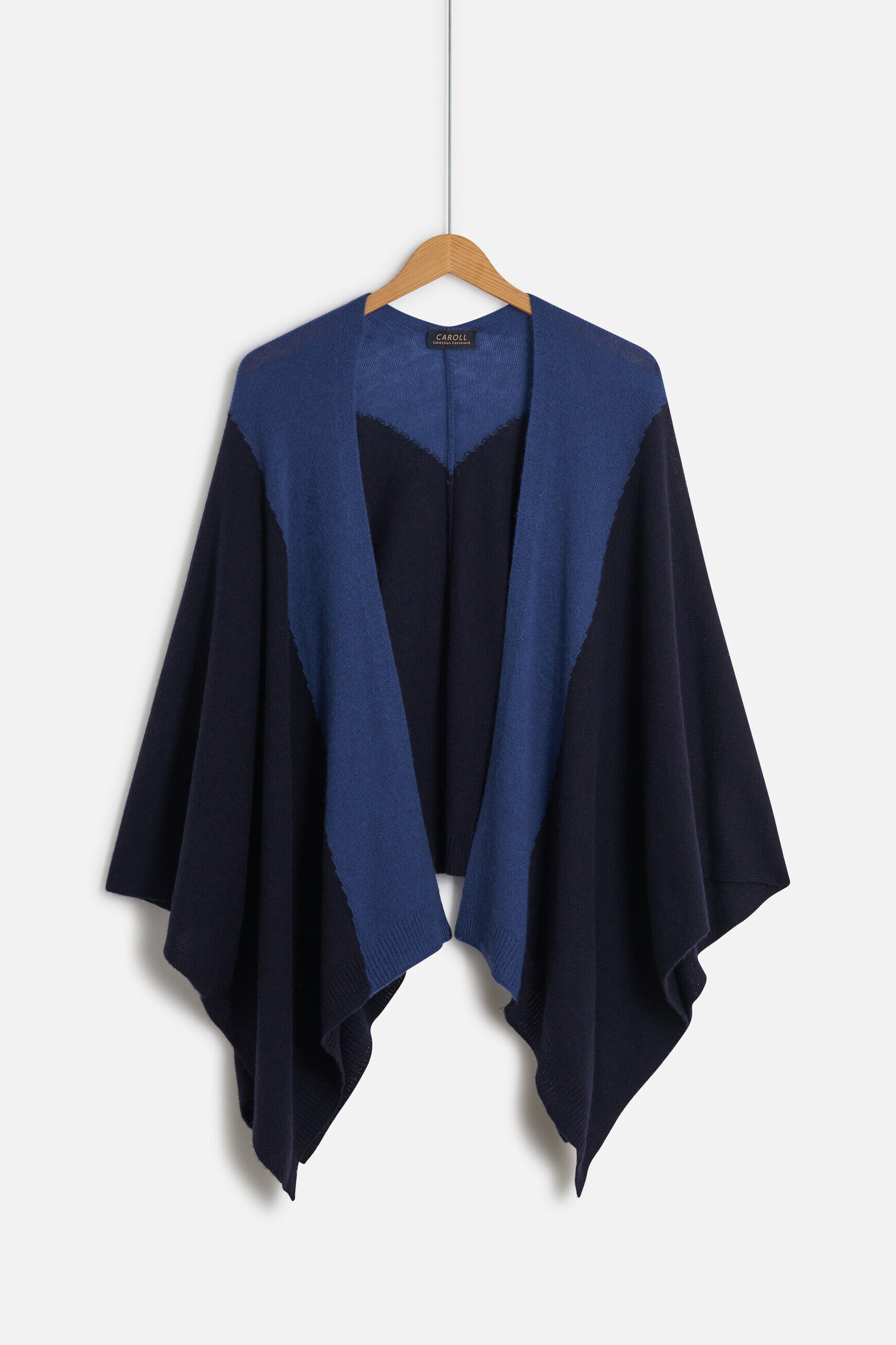 poncho charles b 100% cachemire bleu marine femme
