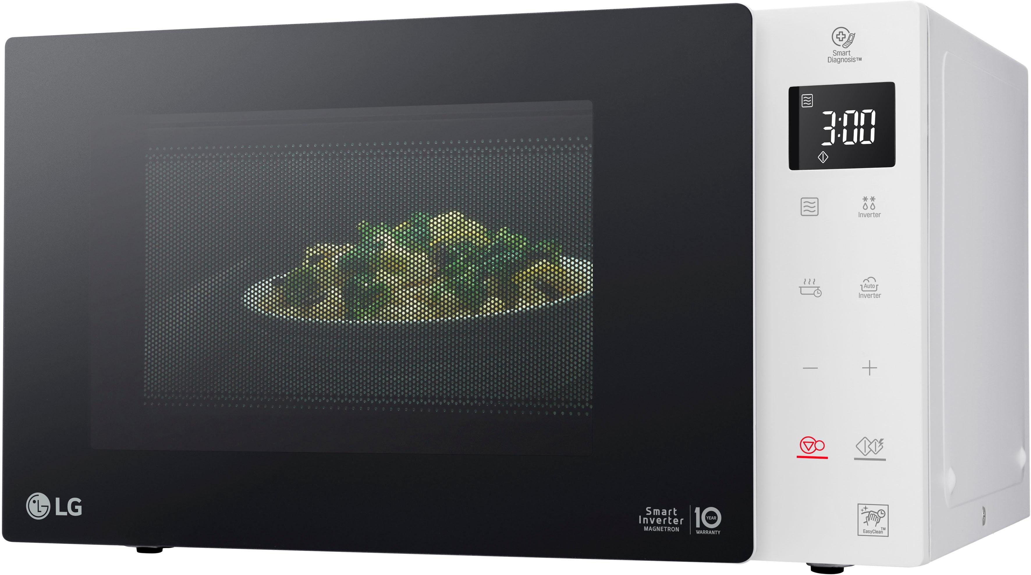 LG Mikrowelle MS 23 NECBW, Mikrowelle, 23 l, Smart Inverter Technologie, echte Glasfront
