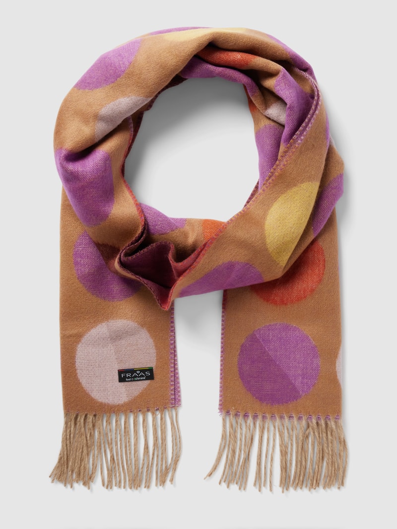 Schal mit Allover-Muster Modell 'Cashmink' in aubergine