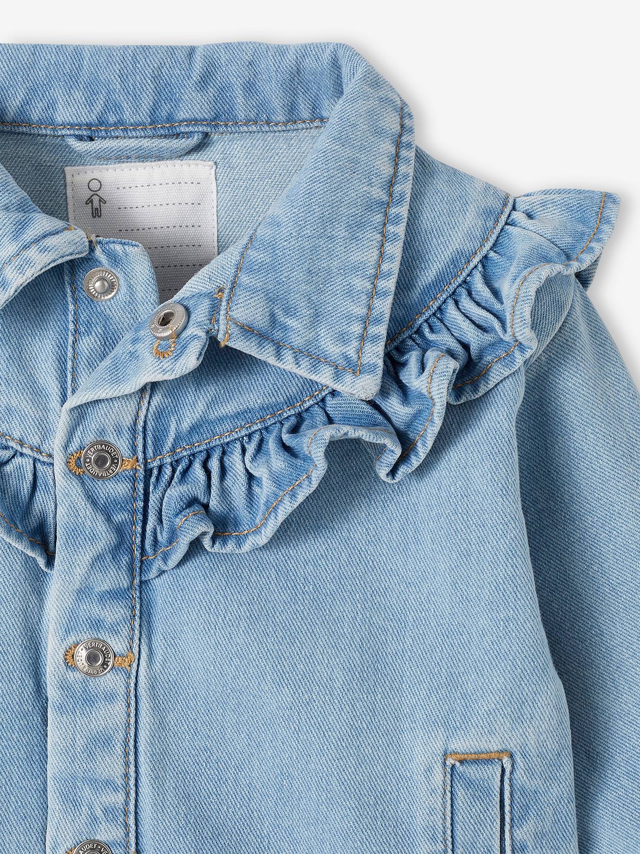 Vertbaudet Baby Jeansjacke mit Volants Oeko-Tex - bleached