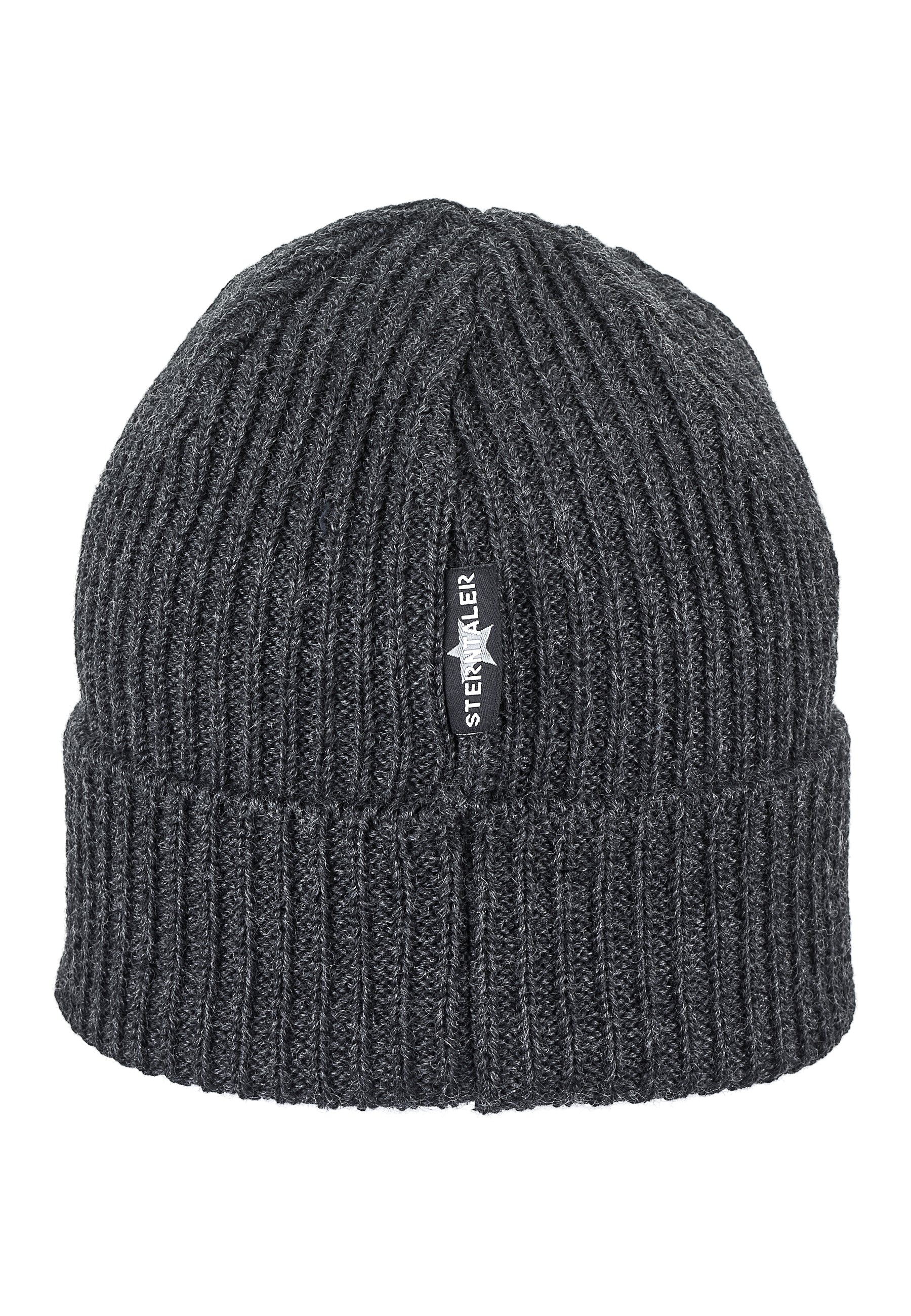 Strickmütze Baby aus Merinowolle mit Umschlag