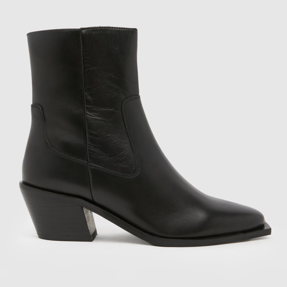 Schuh – Svarta westernstövlar i läder med briar-motiv