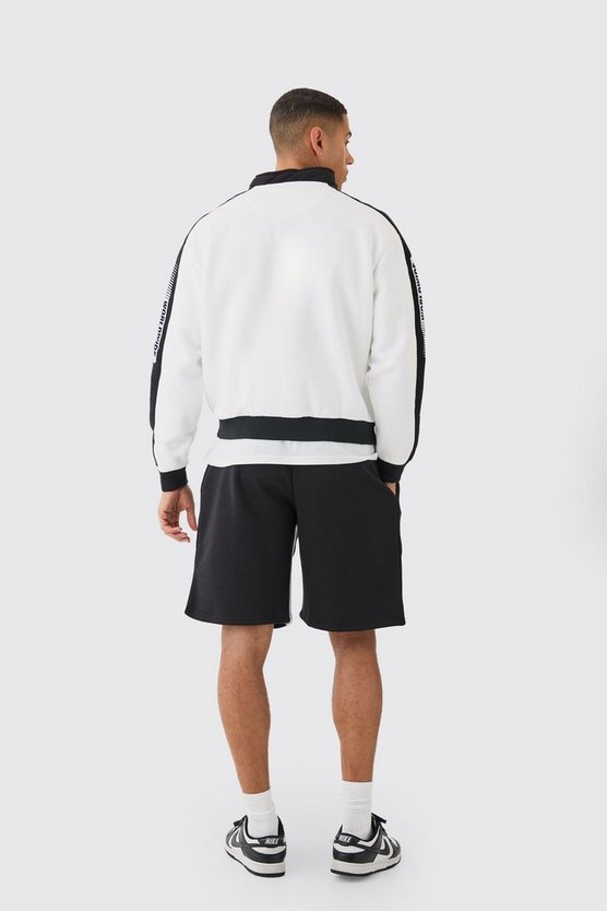 Oversized Boxy Moto Embroidered Jersey Jacket