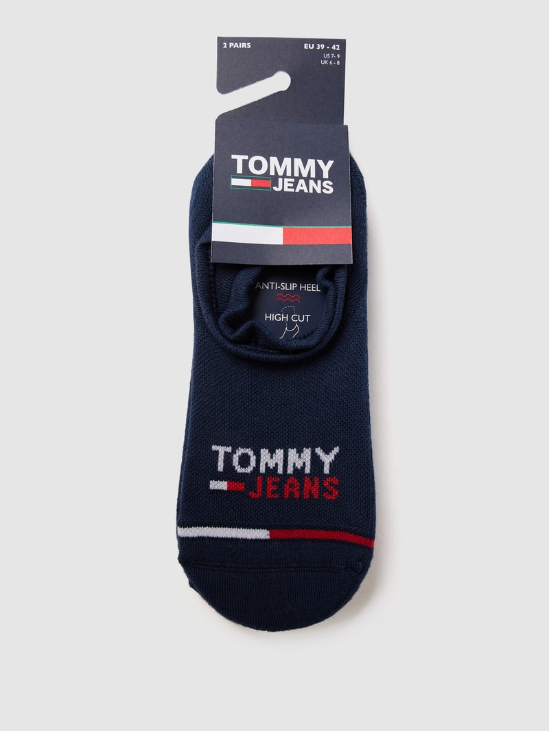 Sneakersocken mit Brand-Schriftzug in marineblau