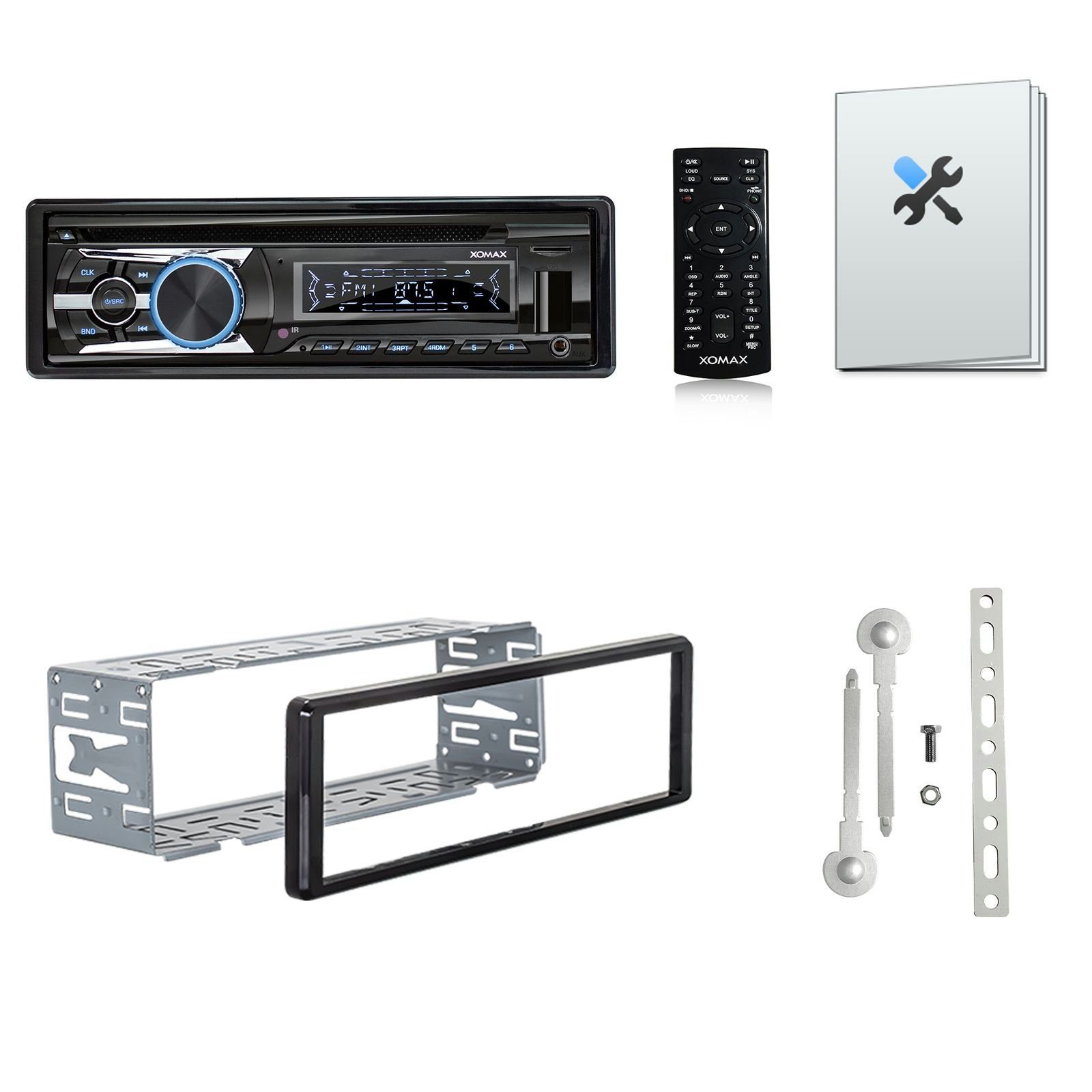 XOMAX XM-CDB623 Autoradio mit CD Player, Bluetooth, USB, SD, AUX-IN, 1 DIN Autoradio