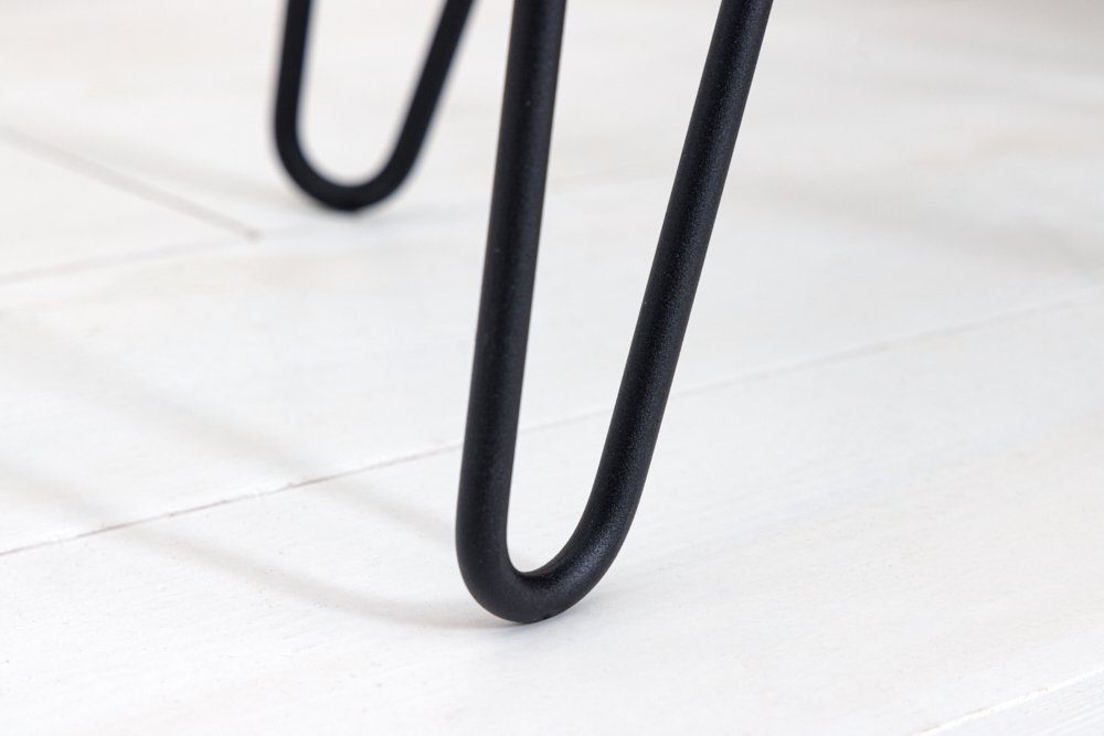 riess-ambiente Nachttisch SCORPION 40cm natur / schwarz (Einzelartikel, 1-St), Massivholz · Metall · Hairpin Legs · mit Fach · Retro · Akazie