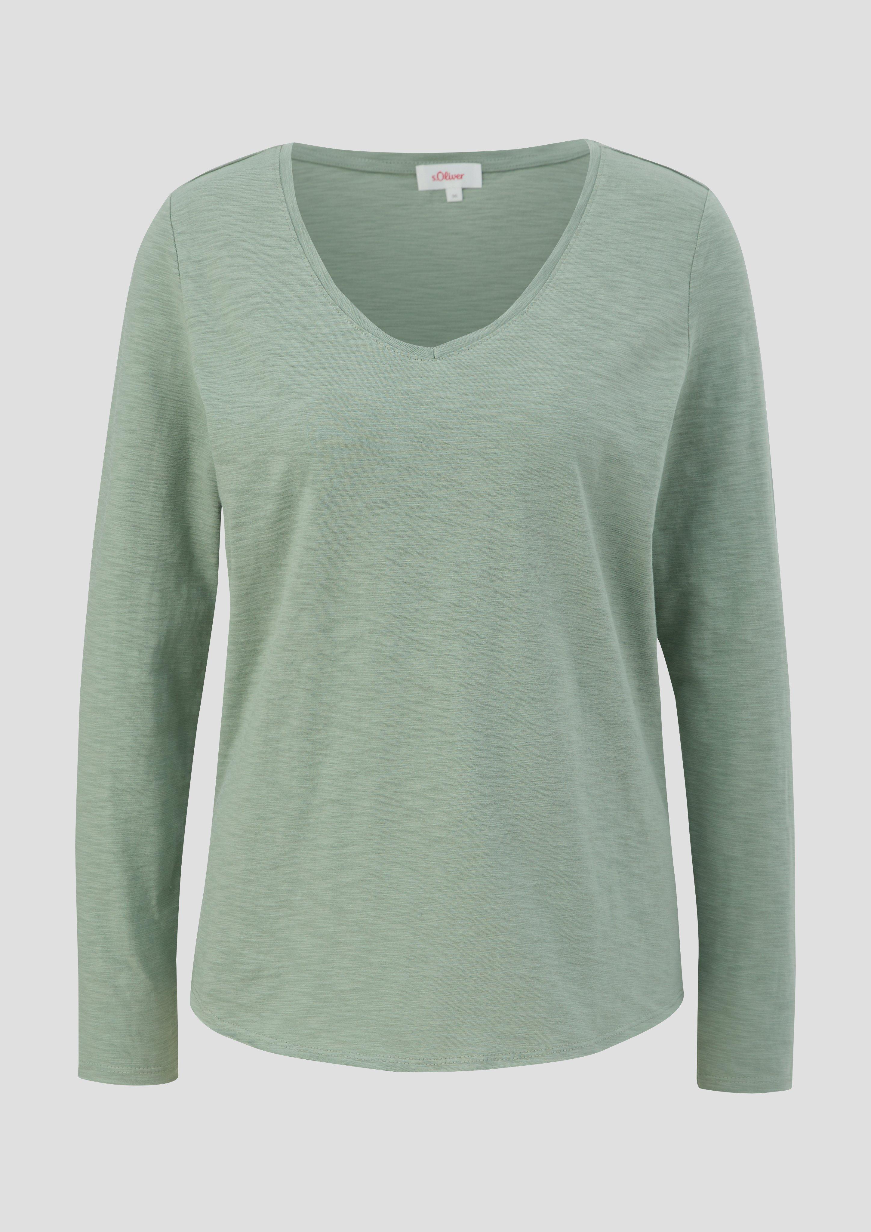 Gestreiftes Longsleeve mit Rollsaum  2135958-7210