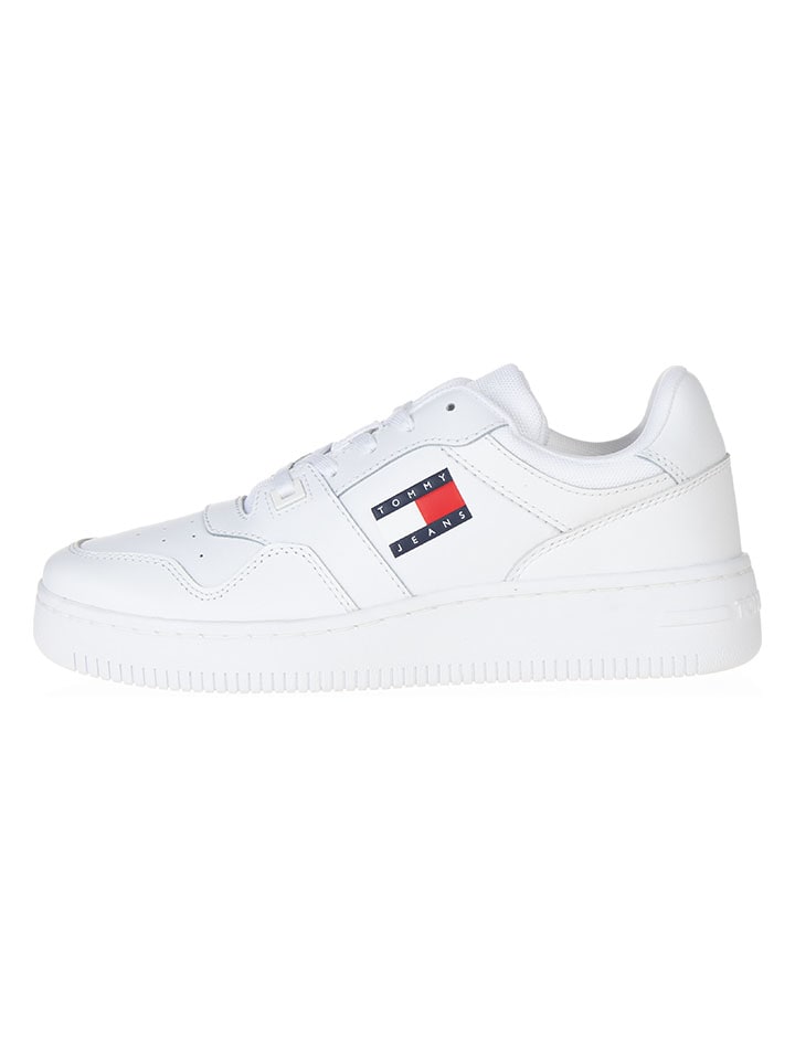 Tommy Hilfiger Shoes Leder-Sneakers in Weiß günstig kaufen