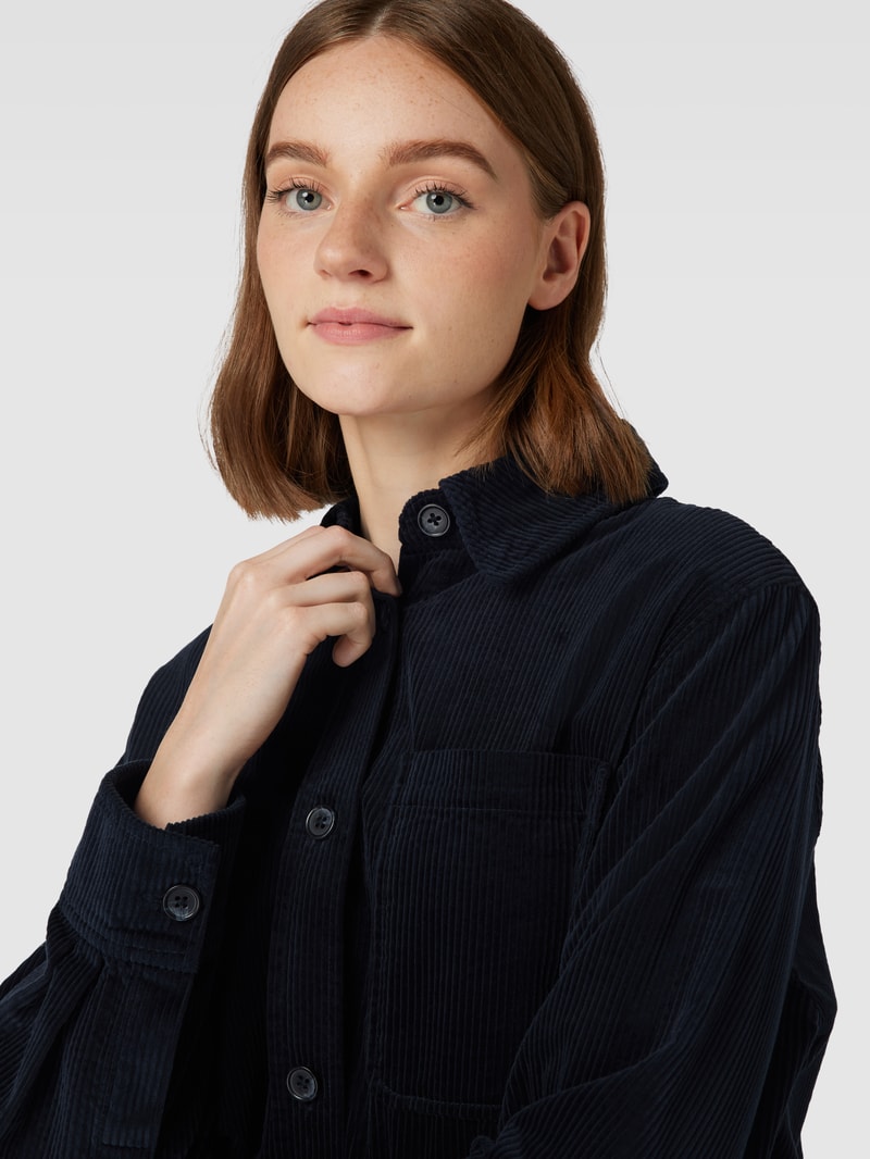 Blazer in Cord-Optik in marineblau