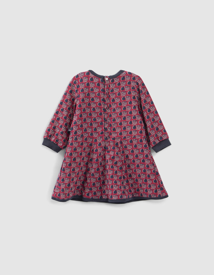Robe réversible pommes-coeurs et marine bébé fille