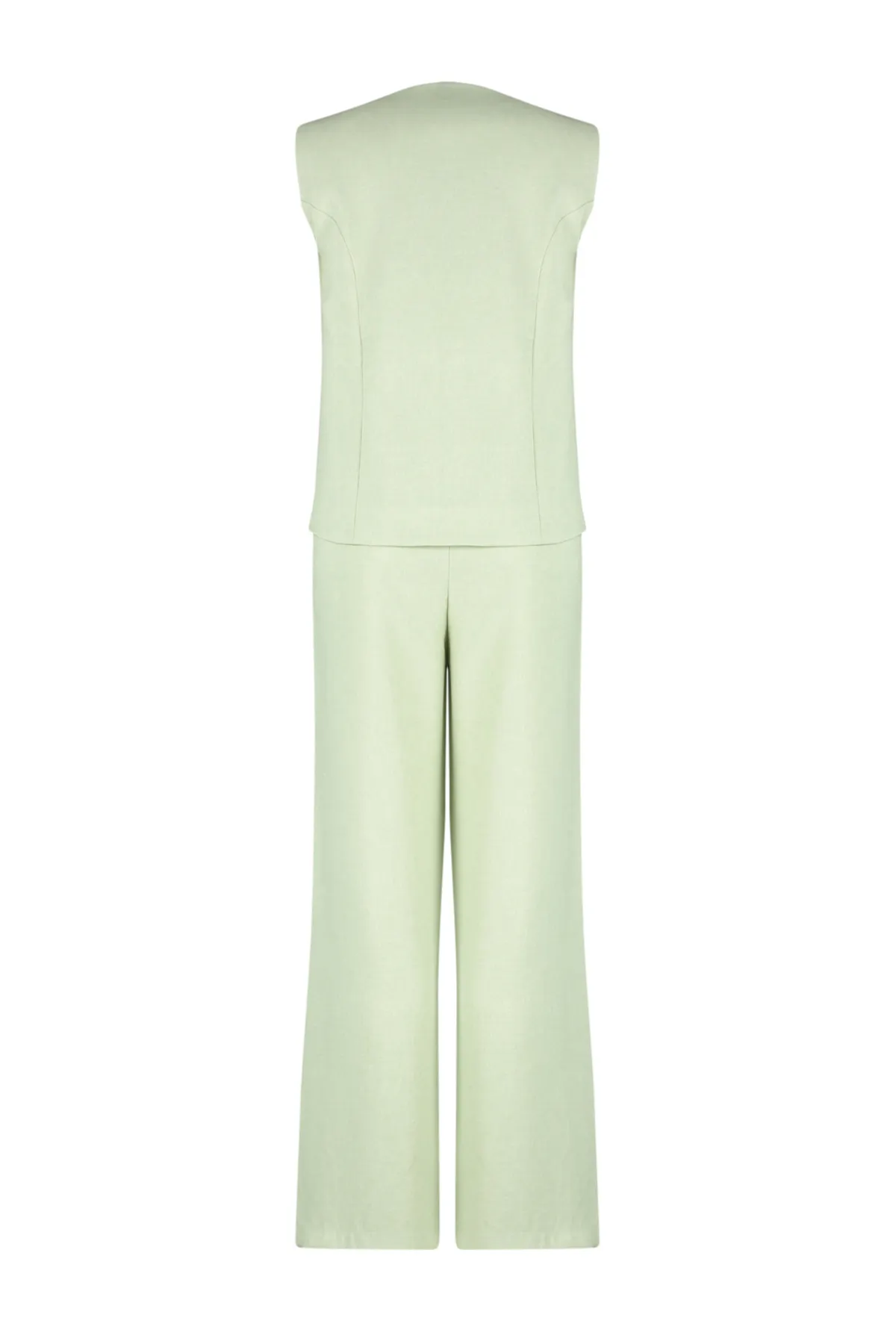 Trendyol Modest  Mintgrüner Leinen-Look, stilvolle Weste, Hose, gewebte Unterseite und Oberteil, Set TCTSS24US00014