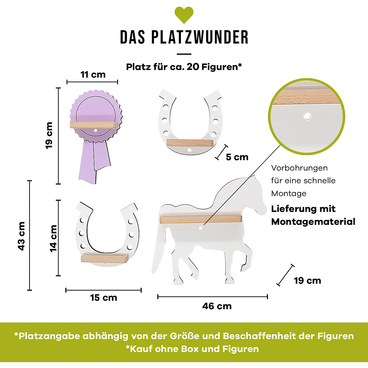 Ergänzungsset Pferdewelt small, weiß-lila