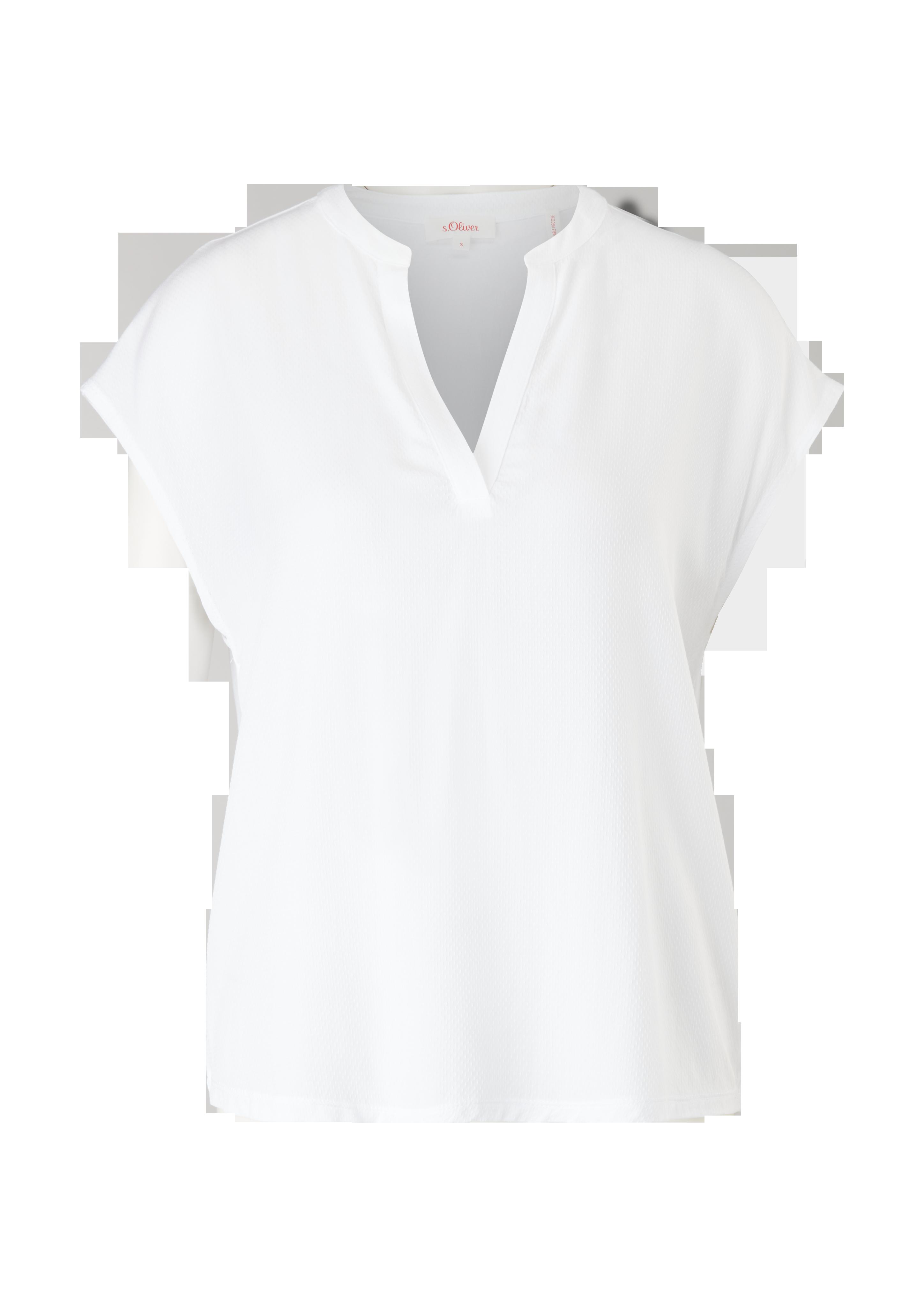 Viskoseshirt mit V-Neck  2112033-0100