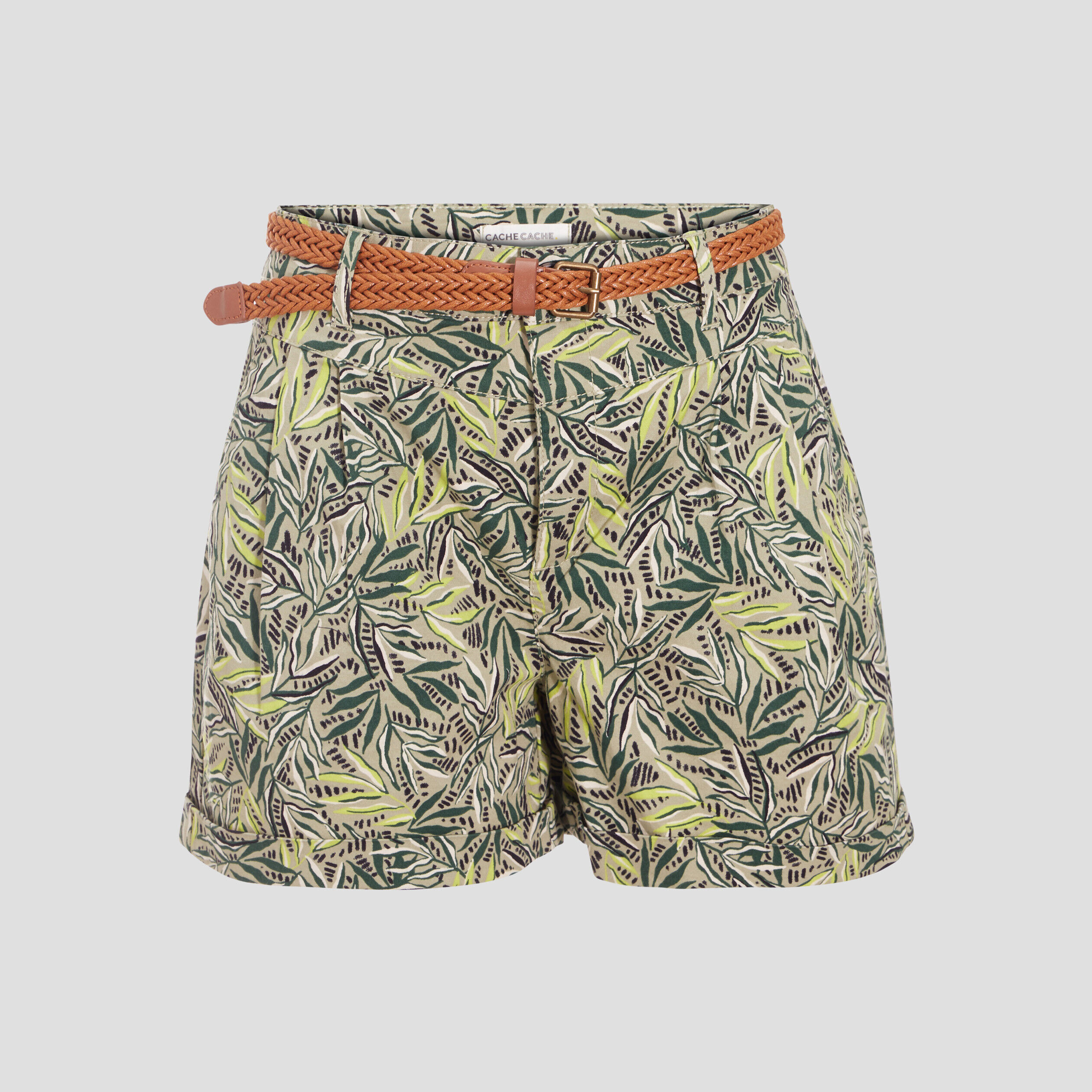 Short chino ceinturé beige femme | Cache Cache