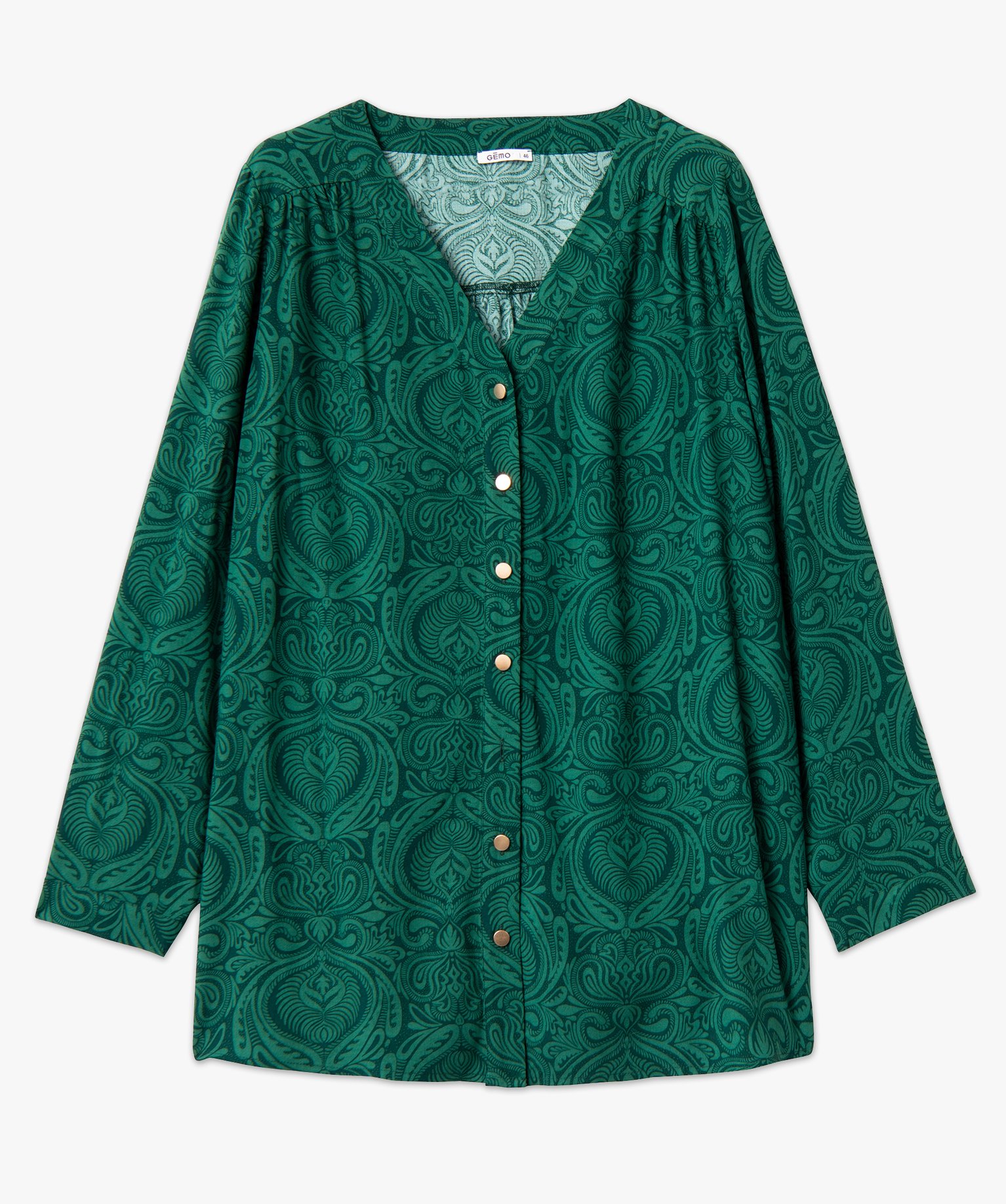 Chemise à manches longues imprimée femme grande taille imprime | GEMO