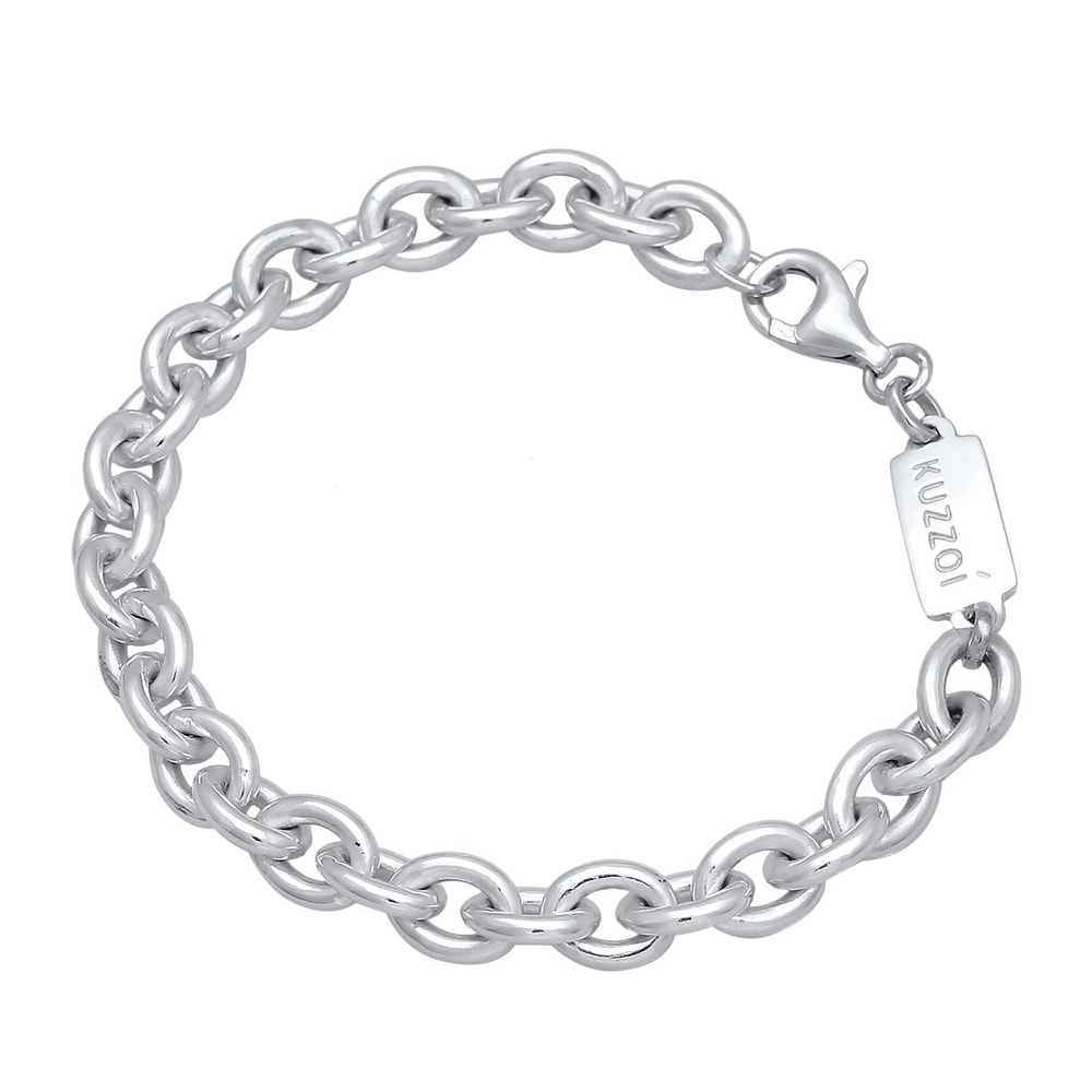 KUZZOI KUZZOI Bracelet Hommes Maillons grossiers Basique en argent sterling 925 Bracelet
