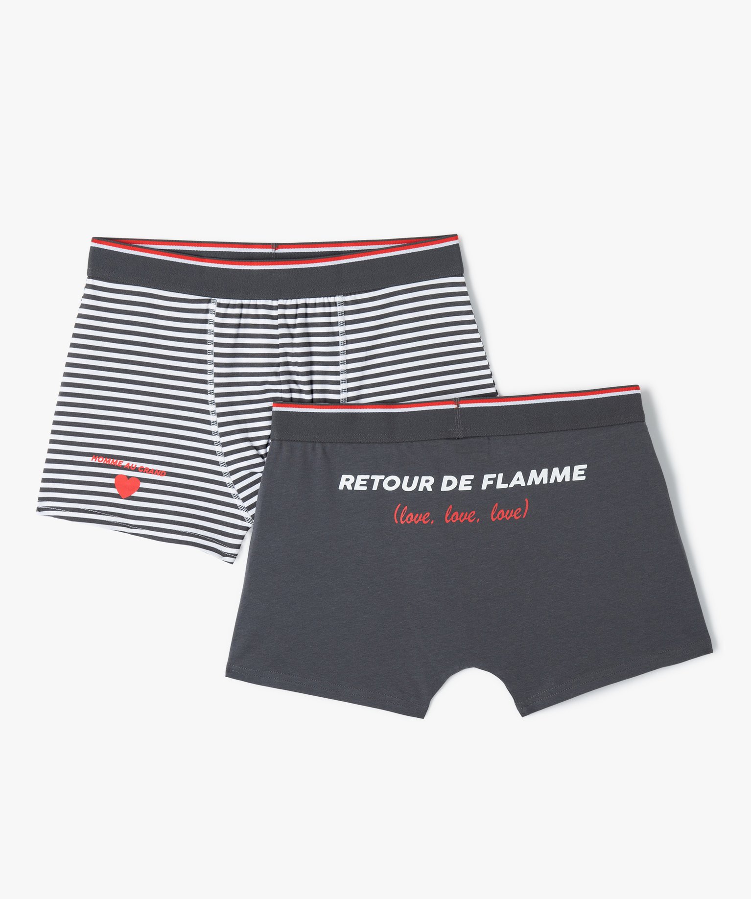 Boxer homme en coton stretch extensible (lot de 2) marine | GEMO