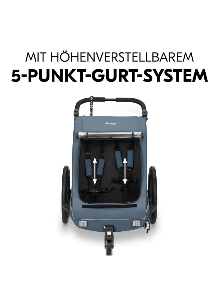 Hauck 2in1 Fahrradanhänger Dryk Duo Plus für 2 Kinder (bis in blau günstig kaufen onesize