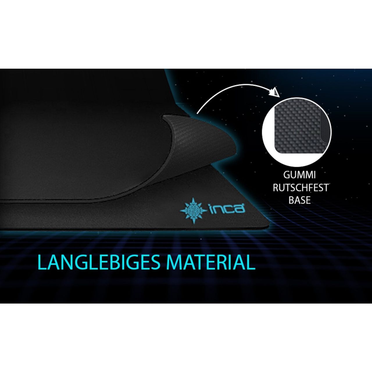Inca IMP-020 Gaming-Mauspad: 27 cm zu 35 cm für ultimativen Gaming-Komfort, Schwarz