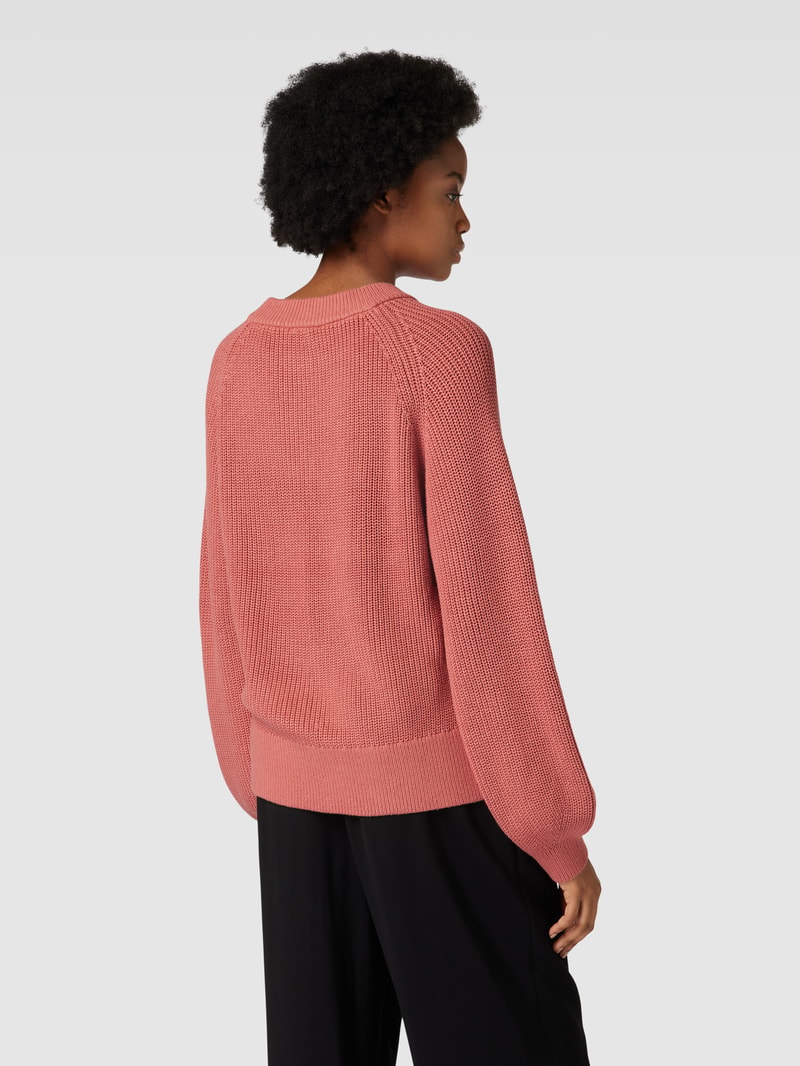 Strickpullover in unifarbenem Design mit Rundhalsausschnitt in altrosa