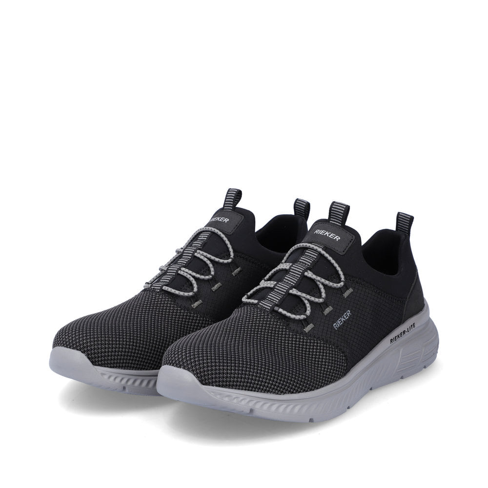 Rieker Herren Slipper asphaltschwarz